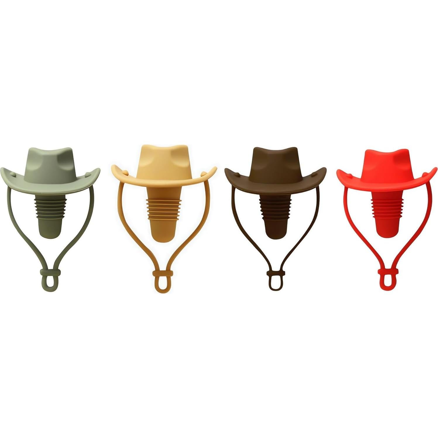 Juego de 4 Tapones de Vino Silicona ZenithCraft - Sombrero Vaquero