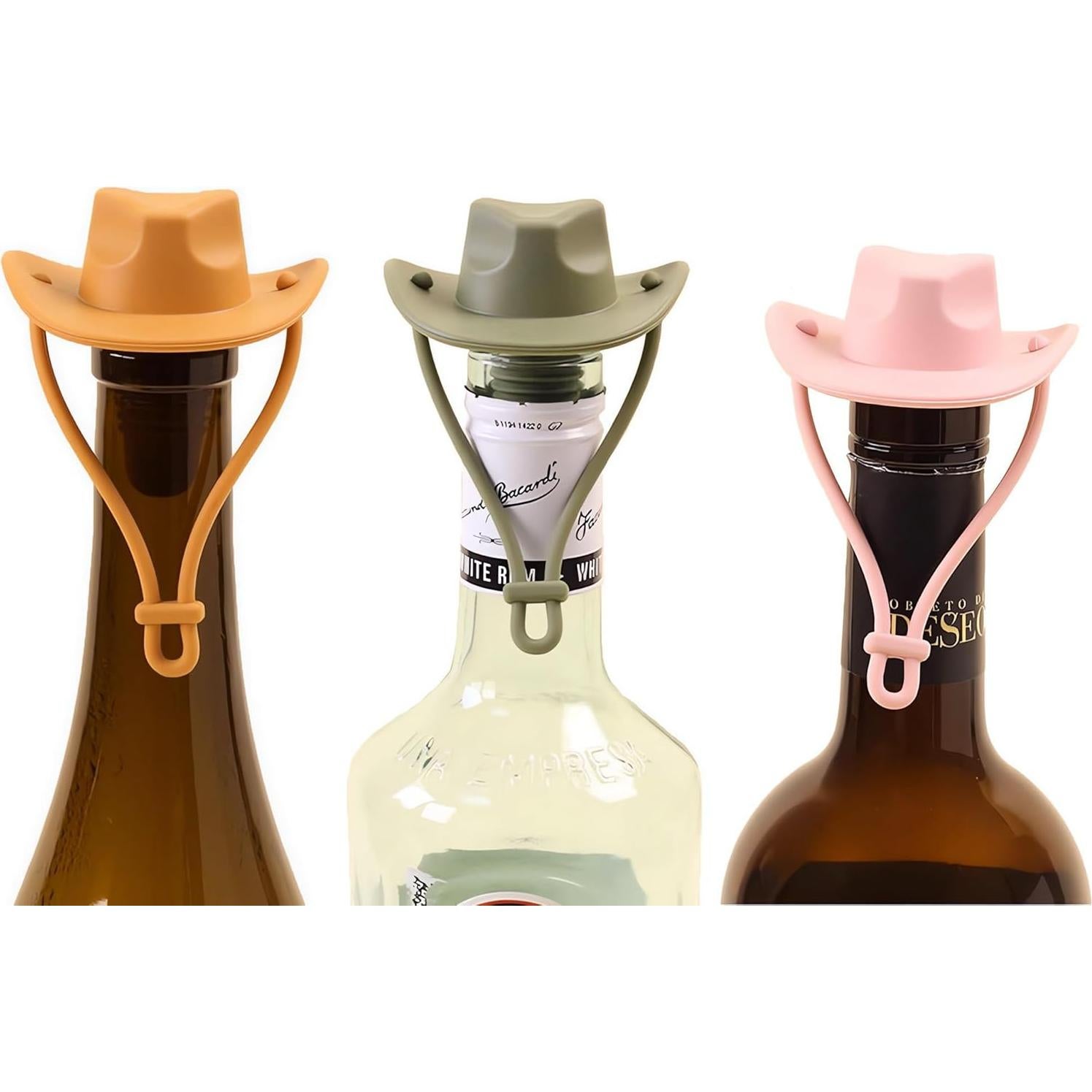 Juego de 4 Tapones de Vino Silicona ZenithCraft - Sombrero Vaquero