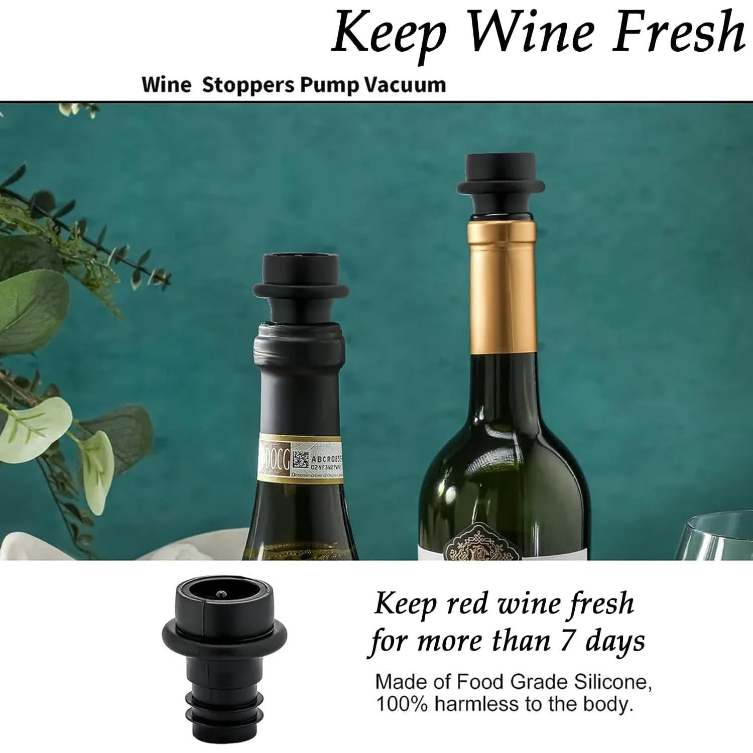 Tapones de Vino Reutilizables LOOKZOZO - 24 Piezas a Prueba de Fugas