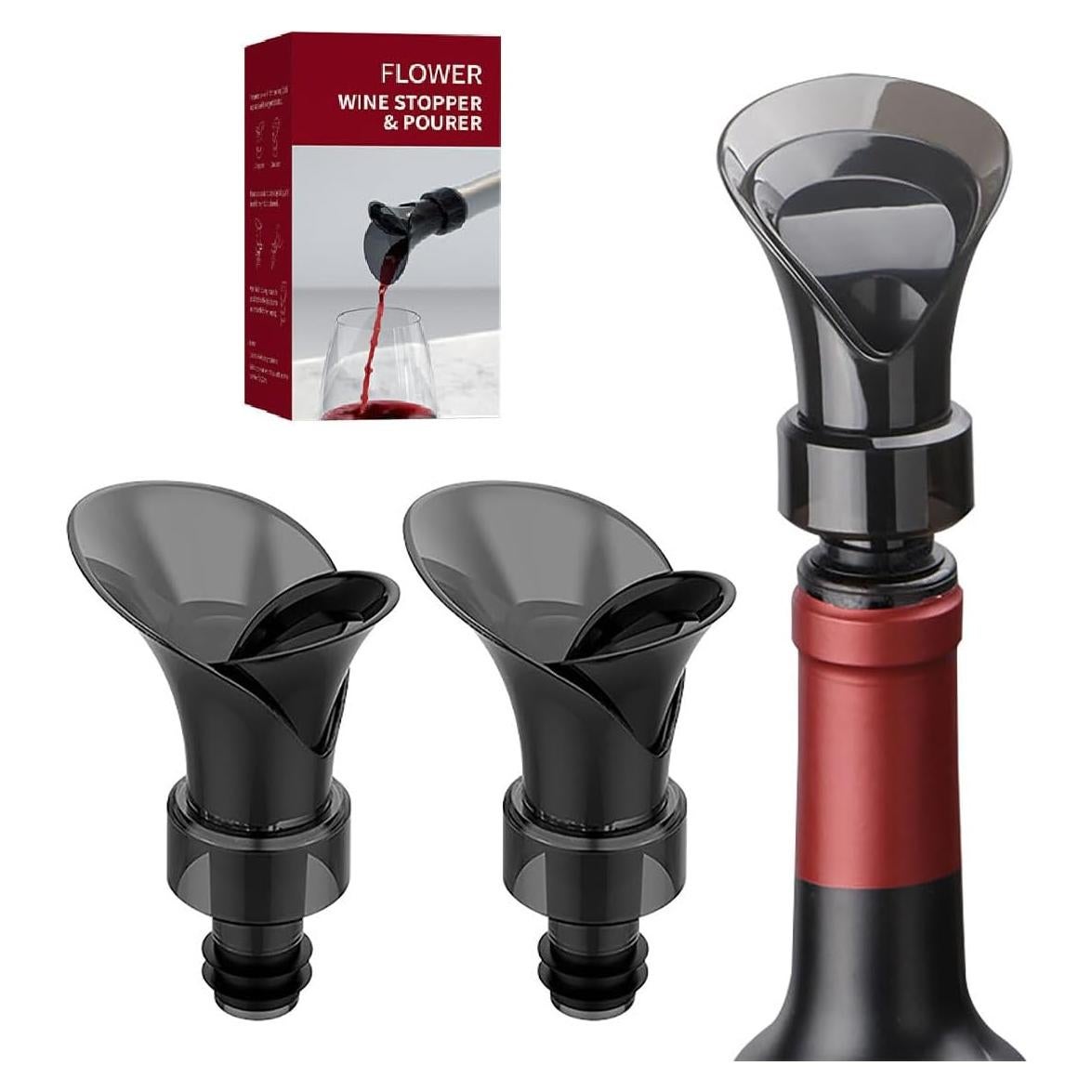 Juego de 2 Aeradores de Vino HuaHengHT Sin Goteo - Negro