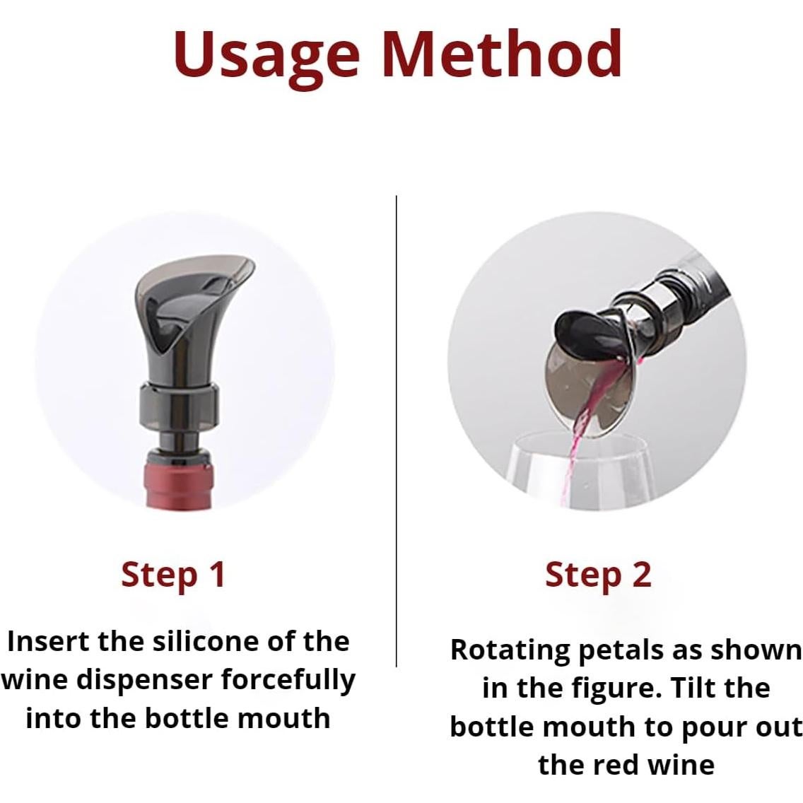 Juego de 2 Aeradores de Vino HuaHengHT Sin Goteo - Negro