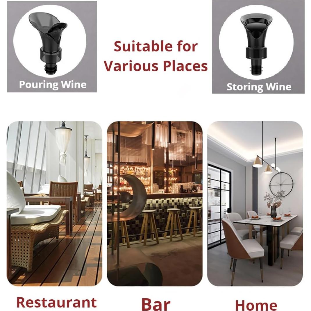 Juego de 2 Aeradores de Vino HuaHengHT Sin Goteo - Negro