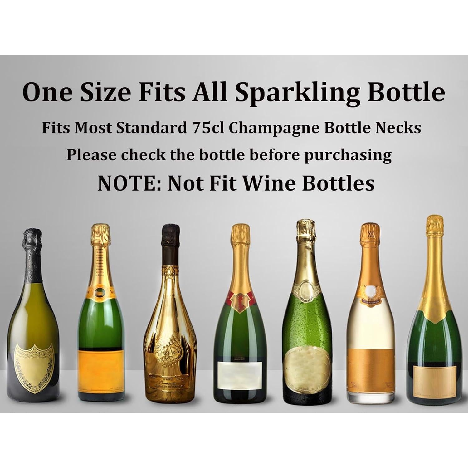 Tapones de Champagne Pafusen 2 Pack Acero Inoxidable Silicona