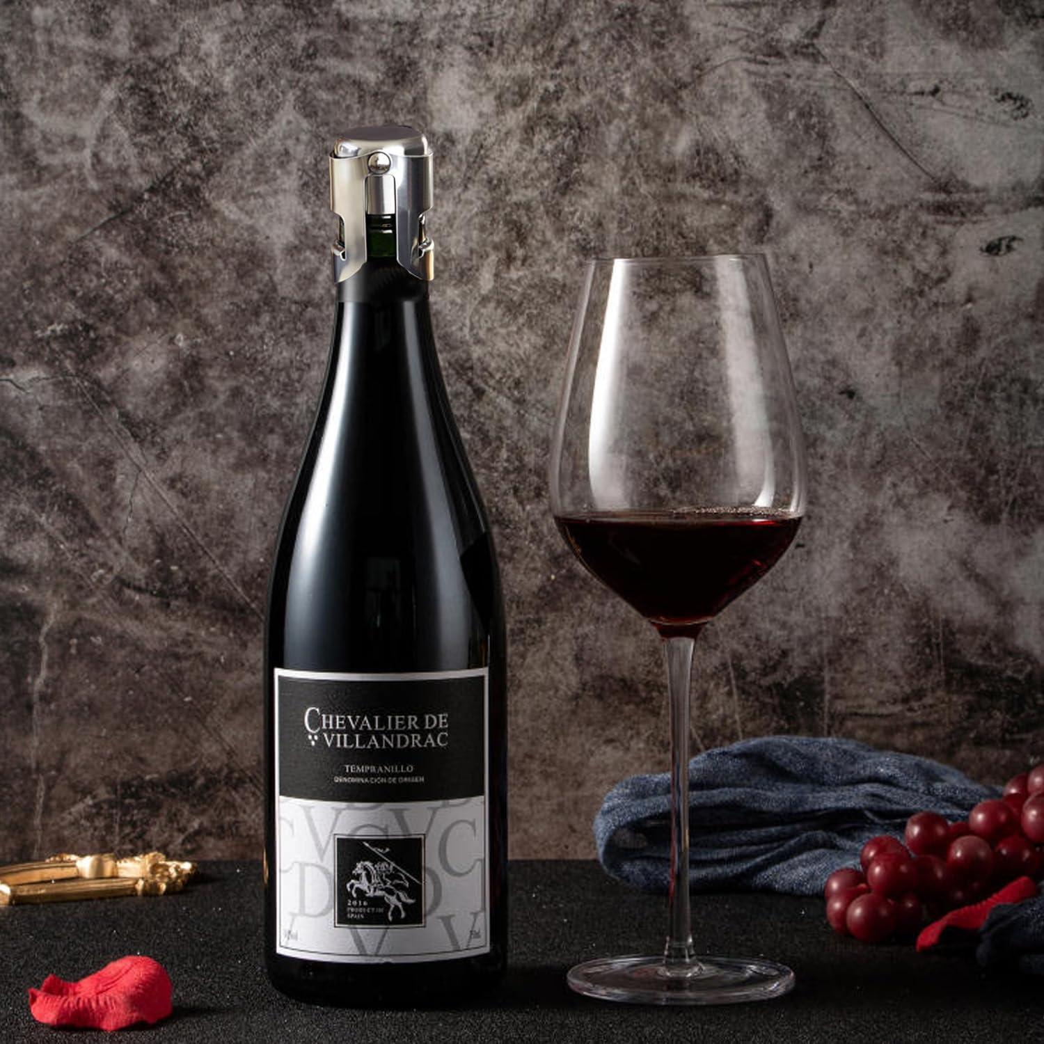 Tapones de Champagne Pafusen 2 Pack Acero Inoxidable Silicona