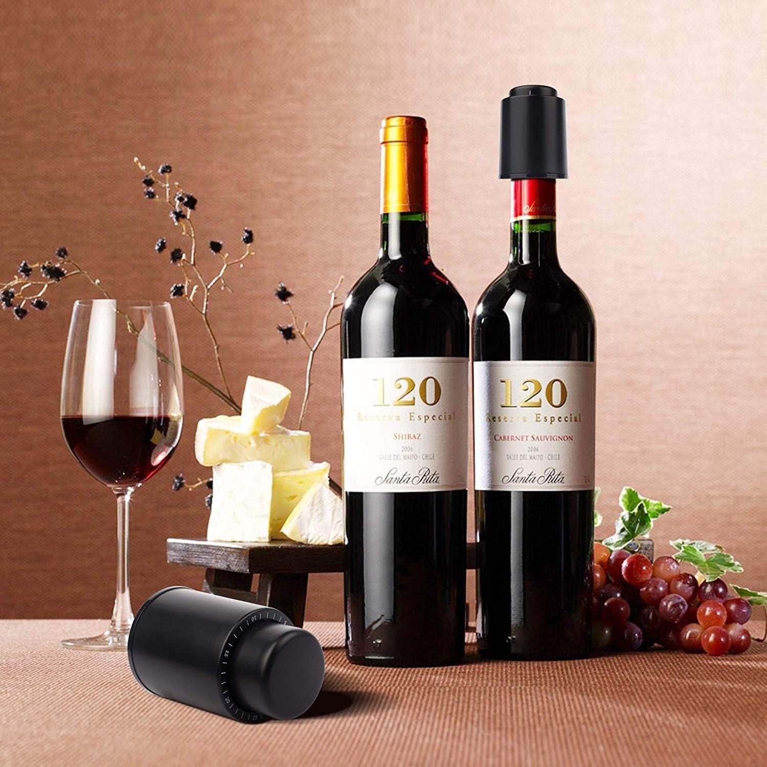 Paquete de 2 Tapones de Vino al Vacío Z-oneMart - Conservador Negro