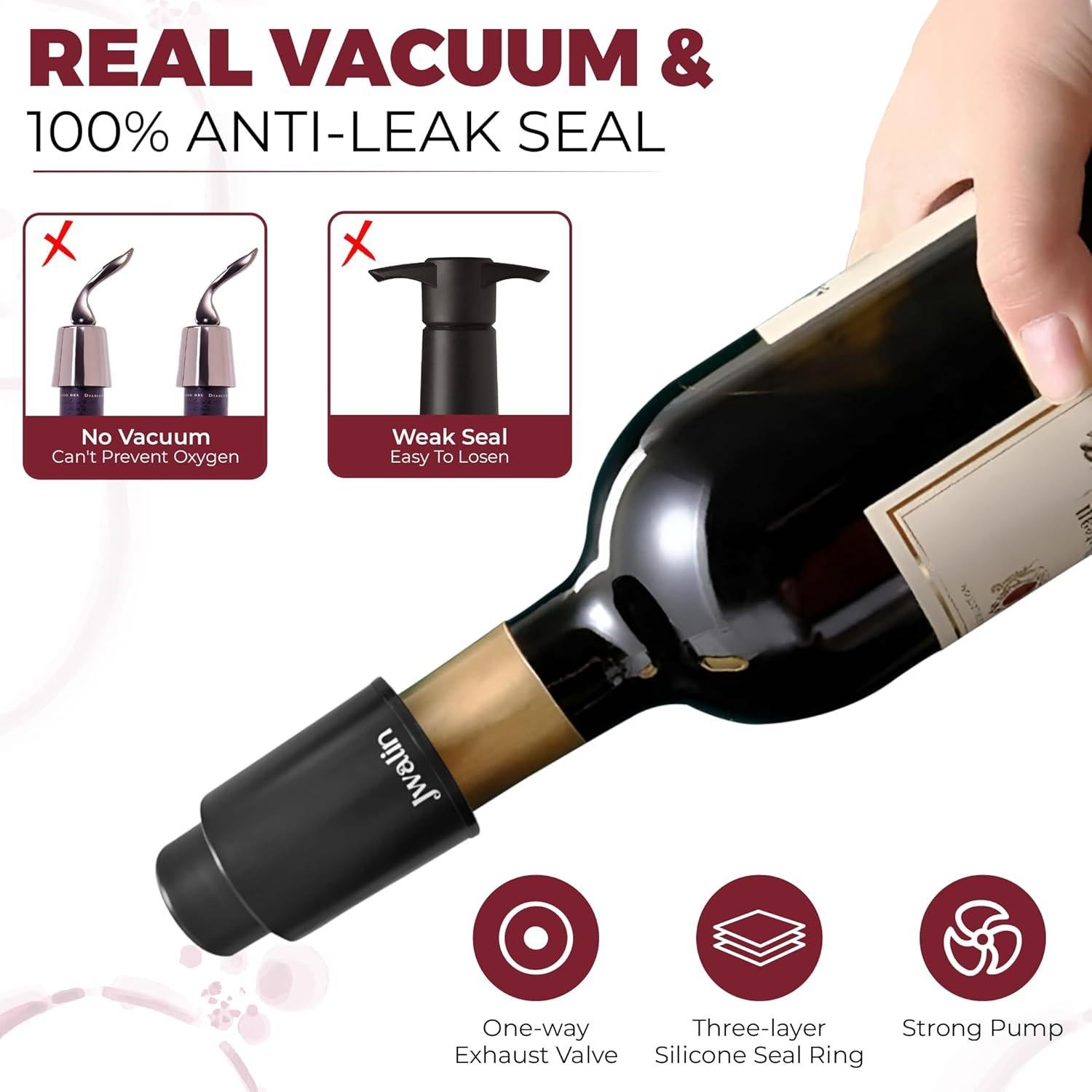 Bomba de Vacío para Vino Jwalin - Conservador Reutilizable 58g