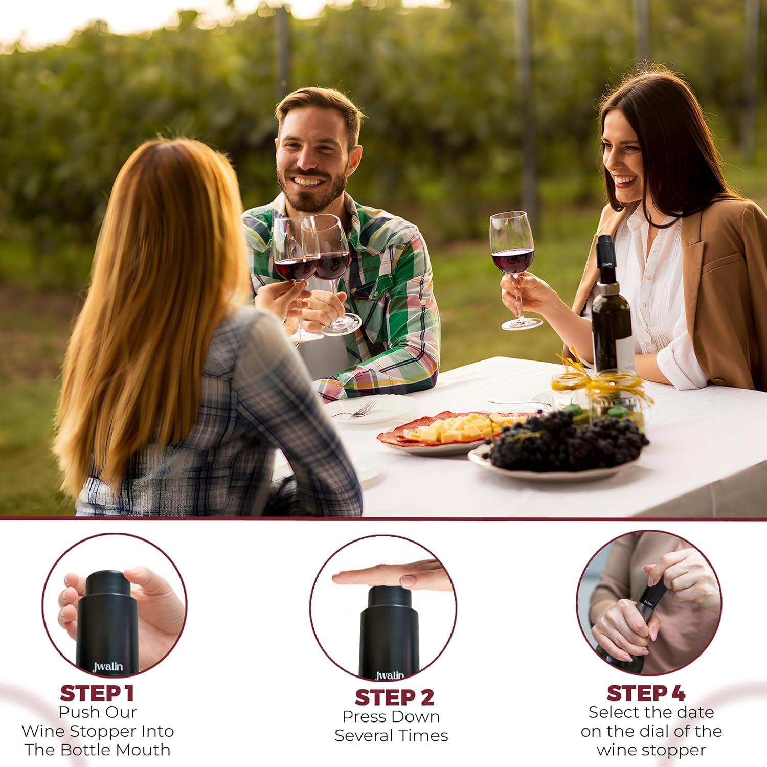 Bomba de Vacío para Vino Jwalin - Conservador Reutilizable 58g