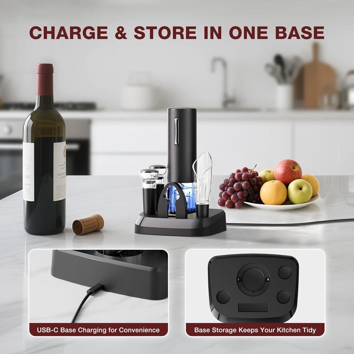 Juego de Abridor de Vino Eléctrico Recargable BABONIR 7 en 1