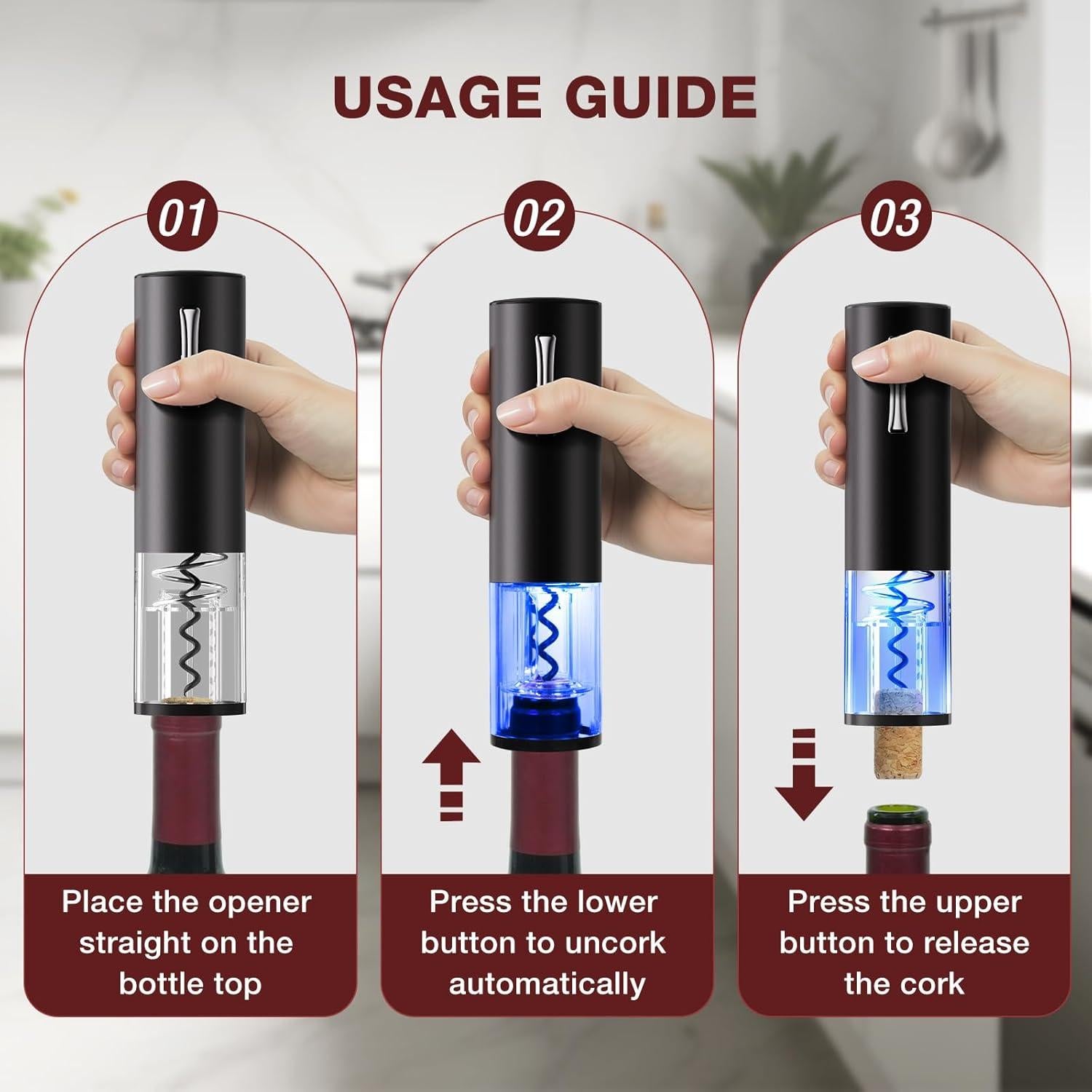 Juego de Abridor de Vino Eléctrico Recargable BABONIR 7 en 1