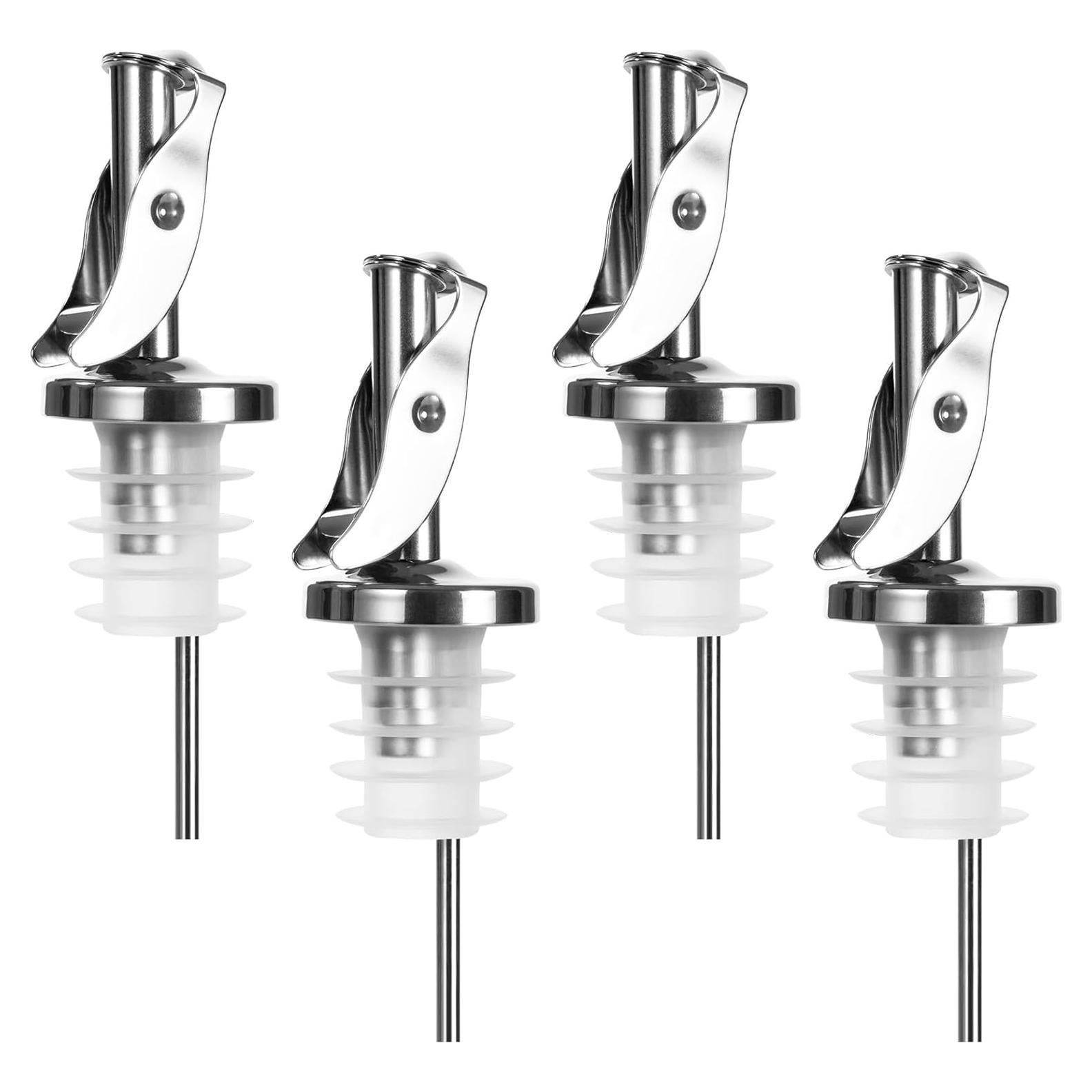 Paquete de 4 vertedores automáticos Lu-lupour para licor y aceite