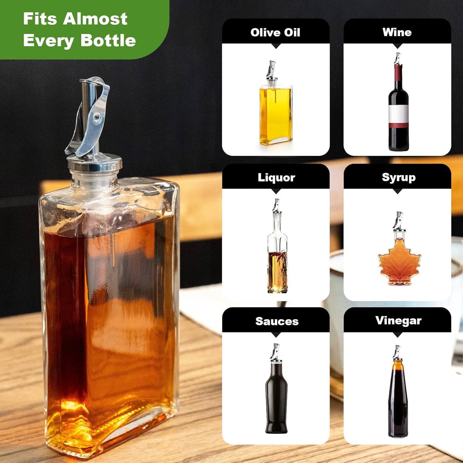 Paquete de 4 vertedores automáticos Lu-lupour para licor y aceite