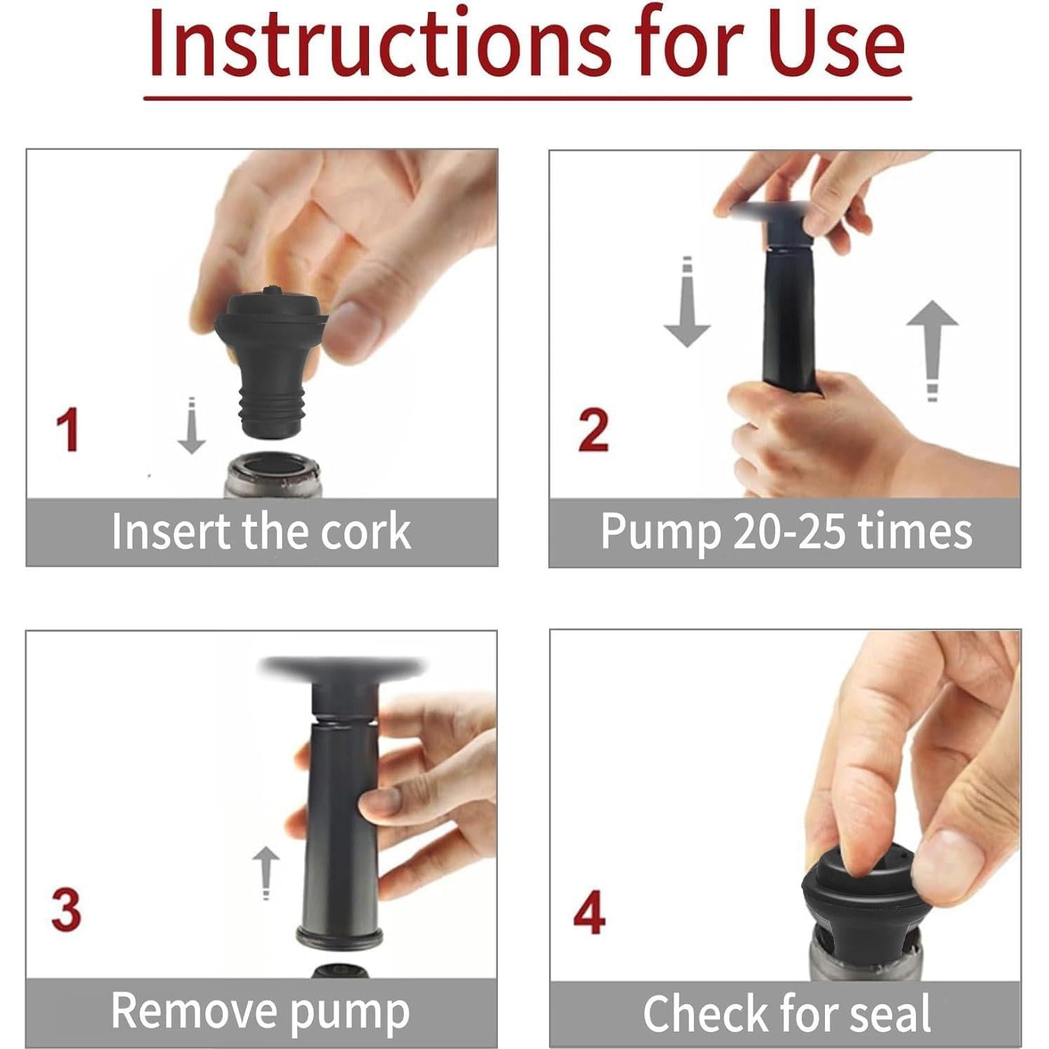 Juego de 3 Tapones de Vacío para Vino KAEZDD - Silicona