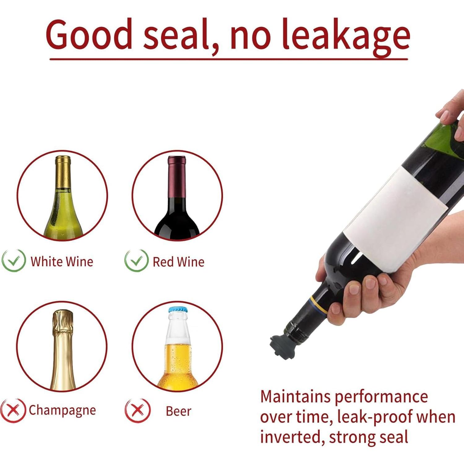Juego de 3 Tapones de Vacío para Vino KAEZDD - Silicona