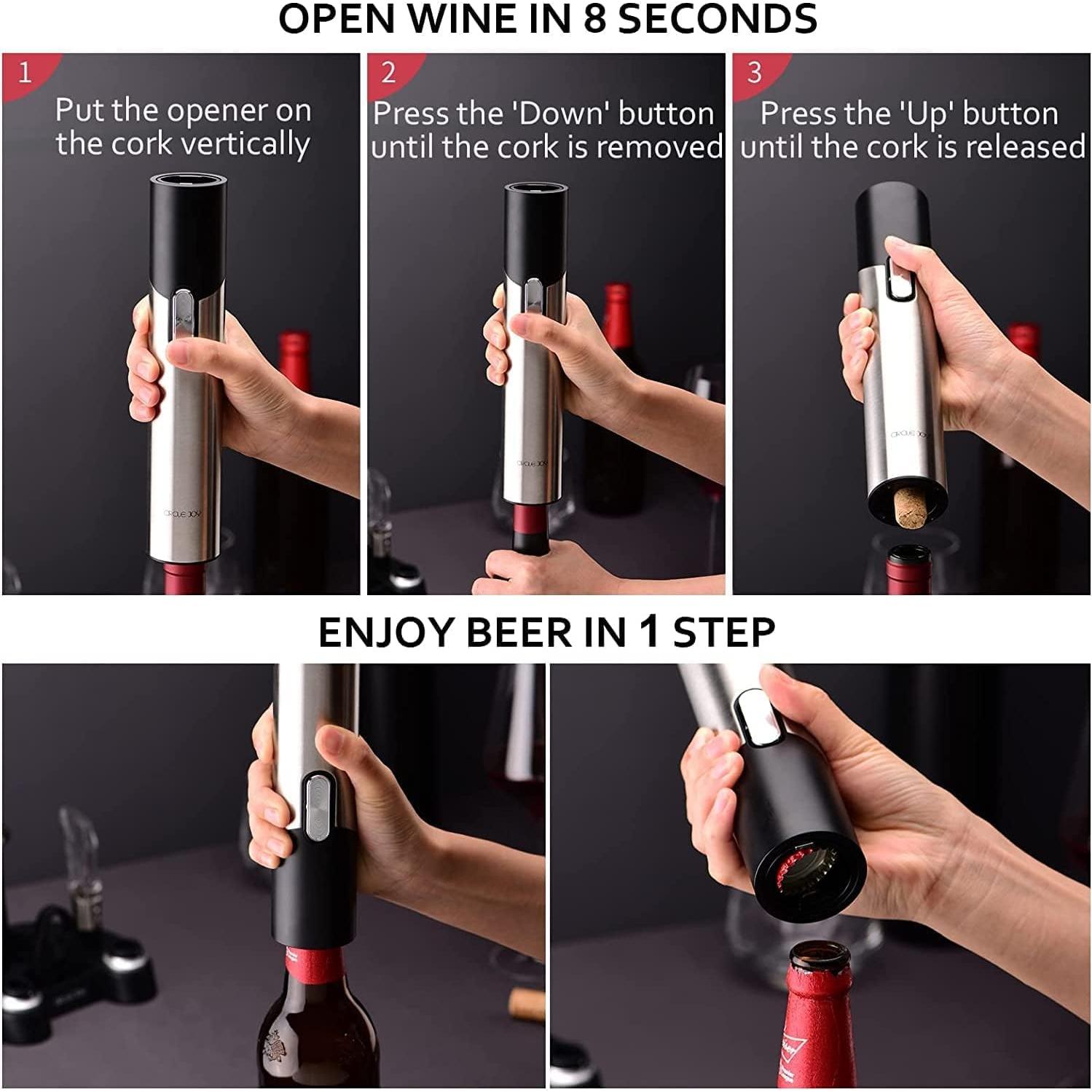 Abridor de Vino Eléctrico CIRCLE JOY 7 en 1 con Accesorios