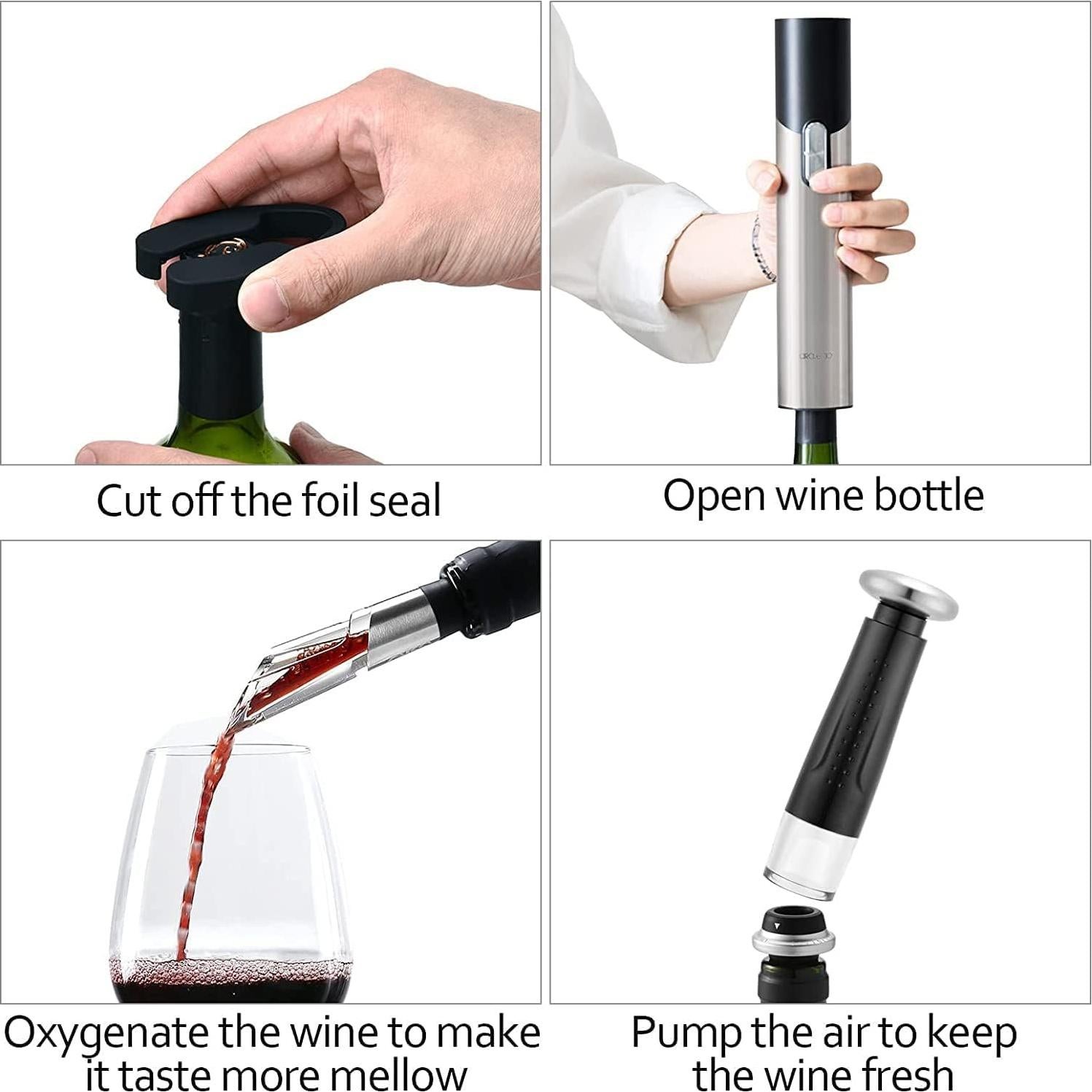 Abridor de Vino Eléctrico CIRCLE JOY 7 en 1 con Accesorios