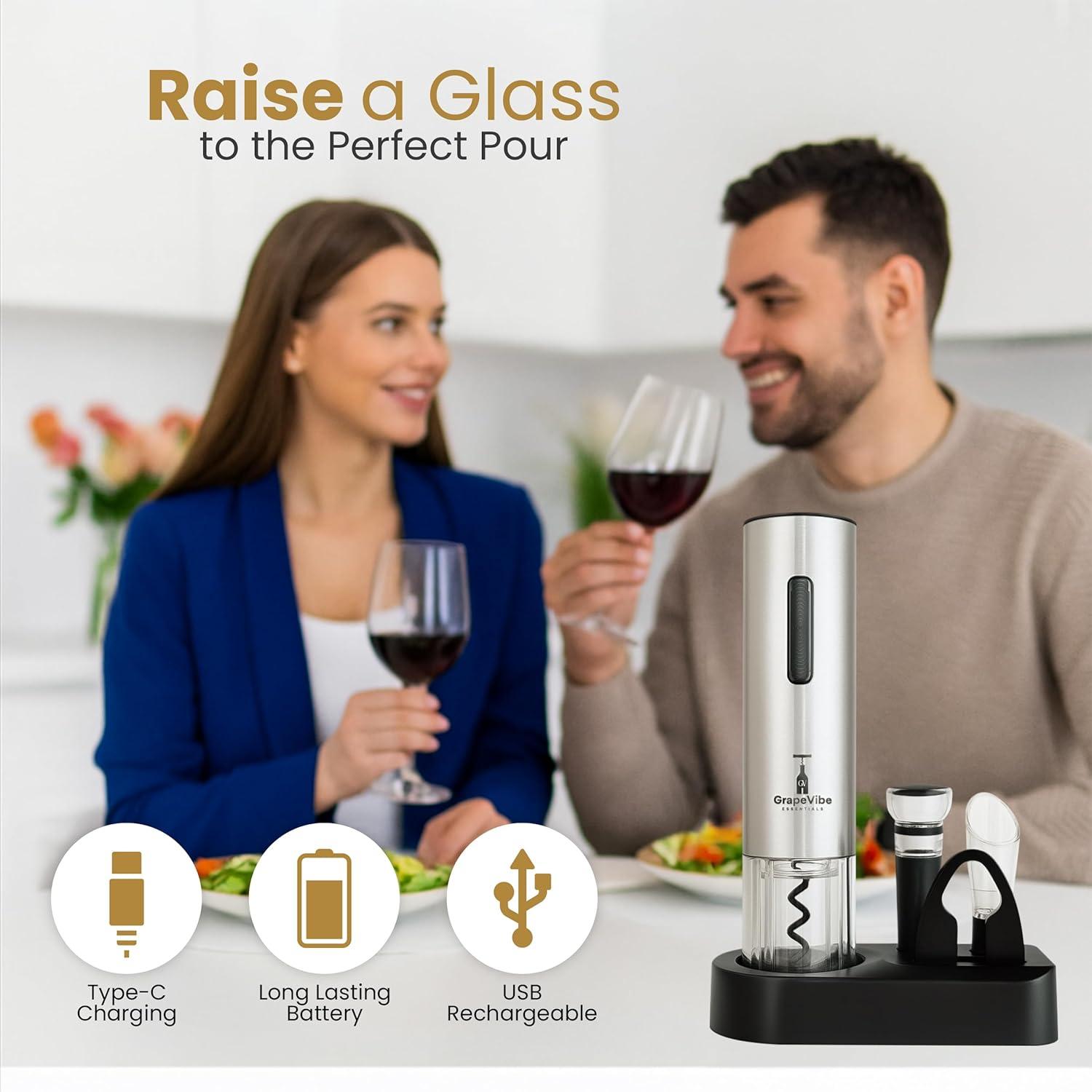 Abridor de Vino Eléctrico Genérico 5 en 1 Recargable