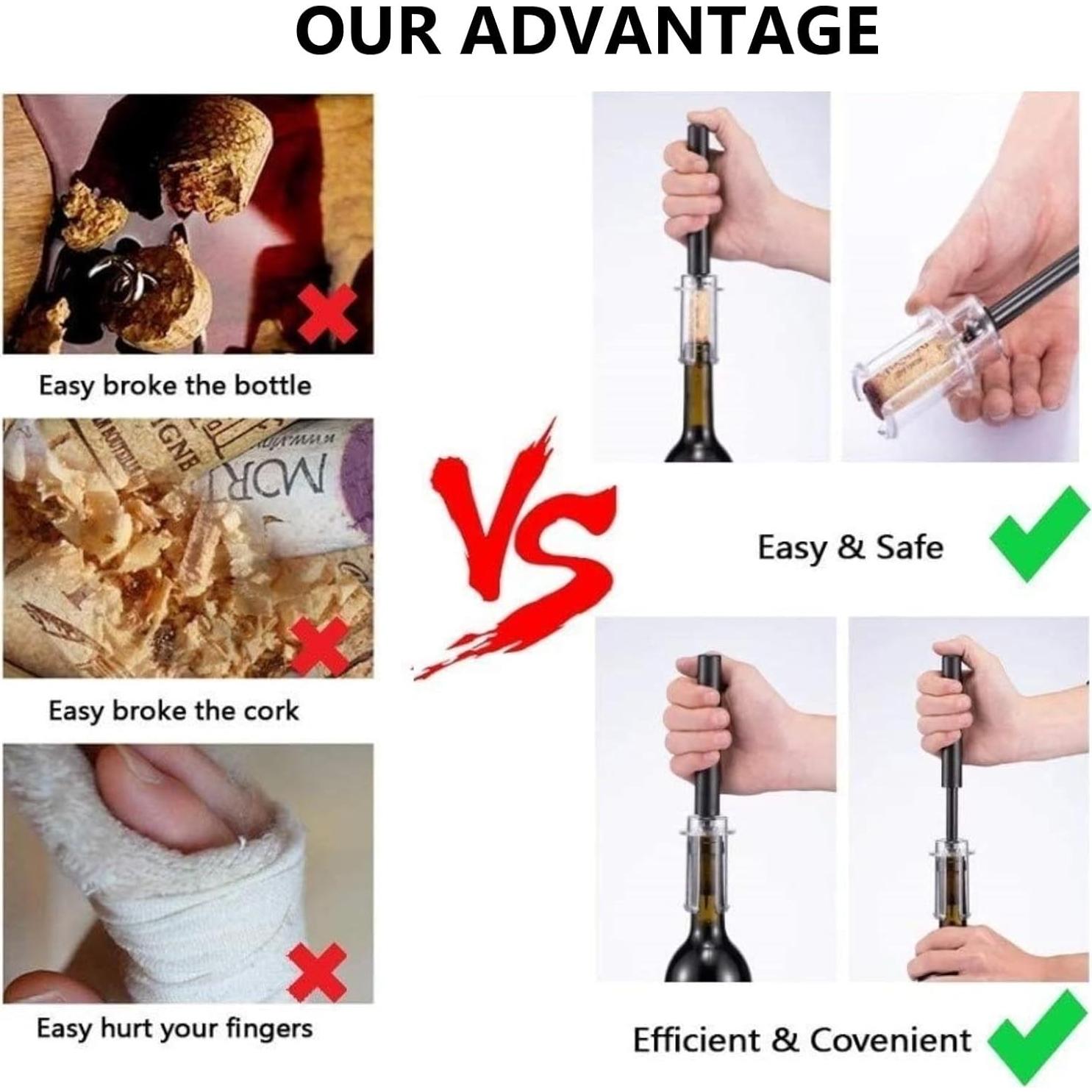 Abridor de Botellas de Vino Hansengter con Cortador y Vierte Vino