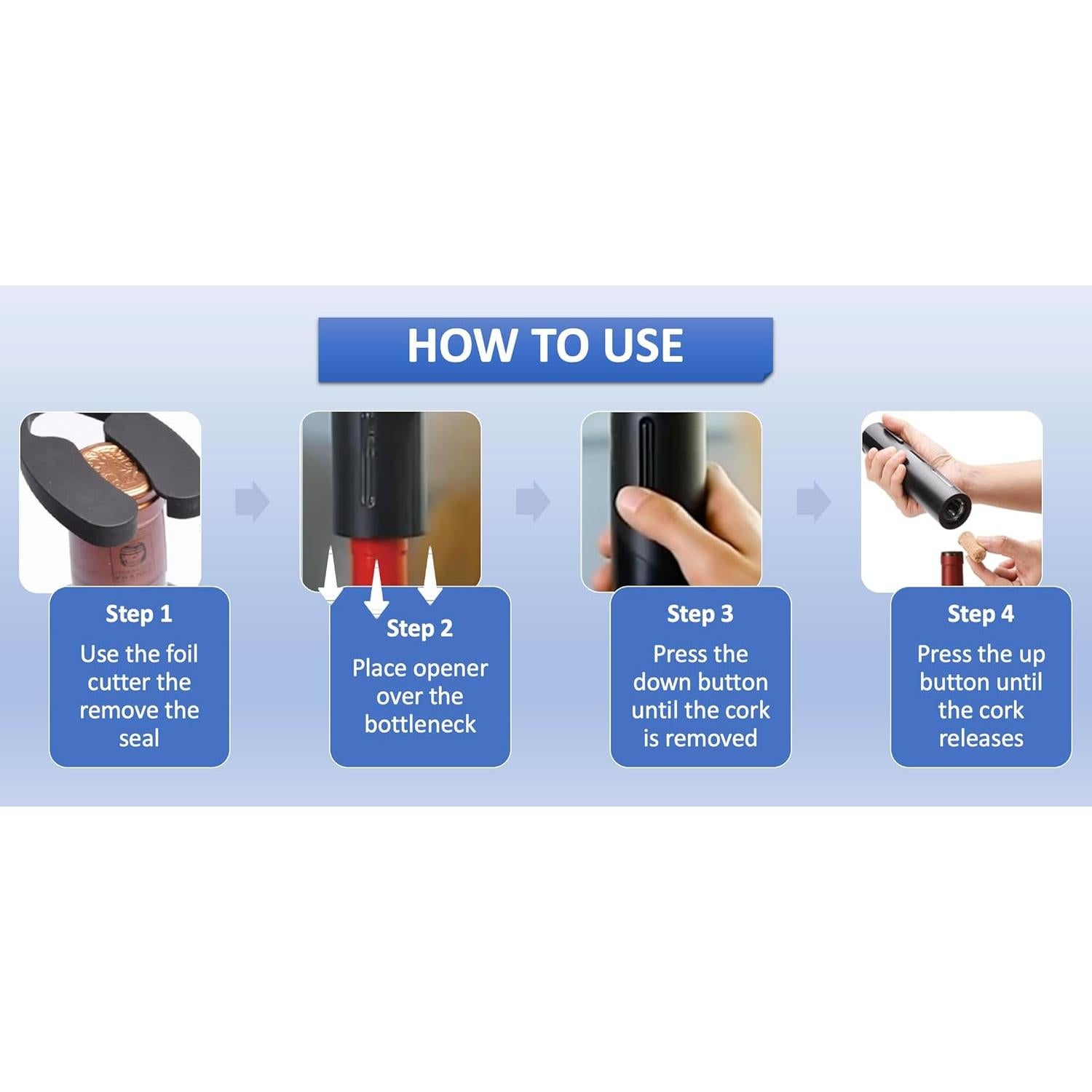 Juego de Abrebotellas de Vino Eléctrico Cocina Vida 8 Piezas