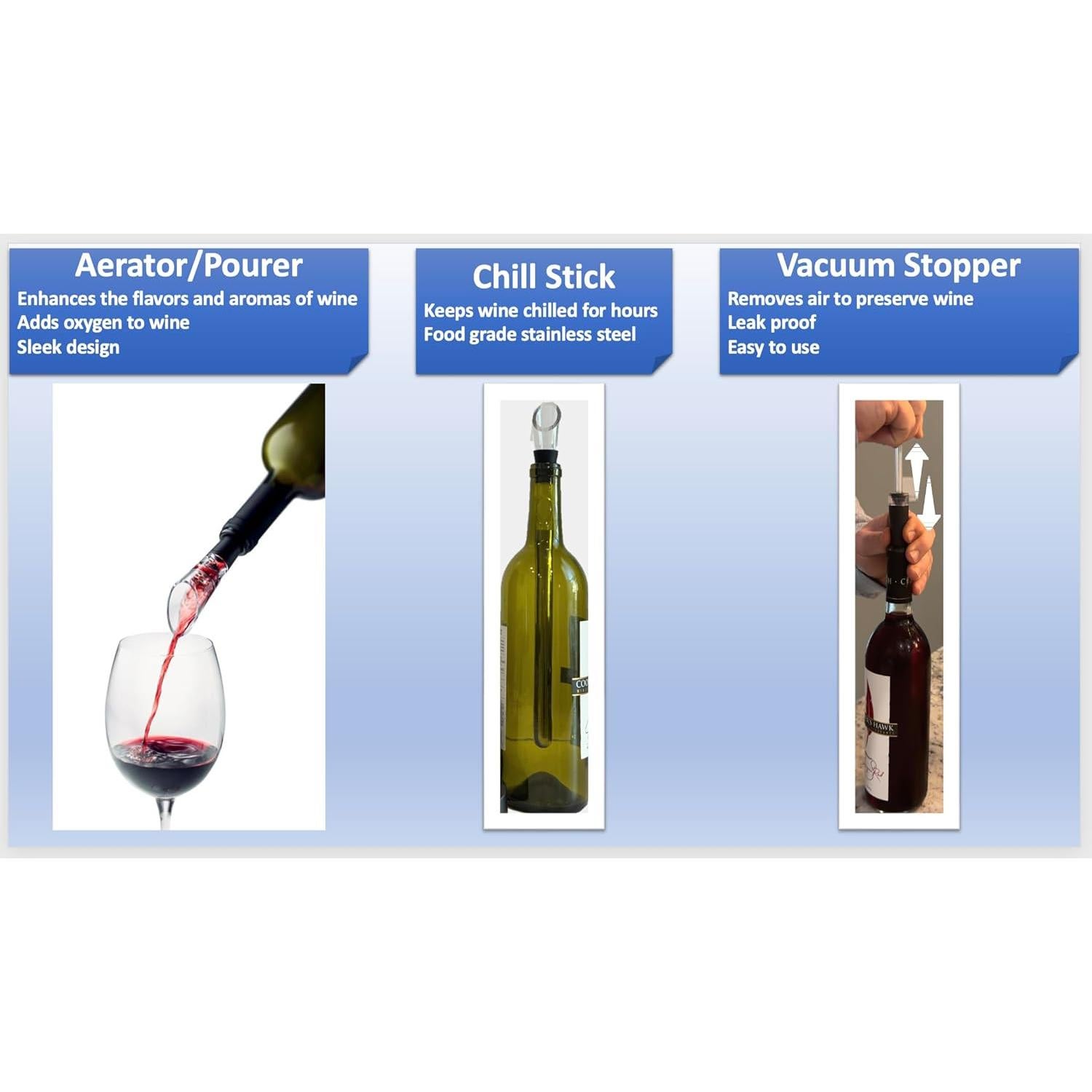 Juego de Abrebotellas de Vino Eléctrico Cocina Vida 8 Piezas