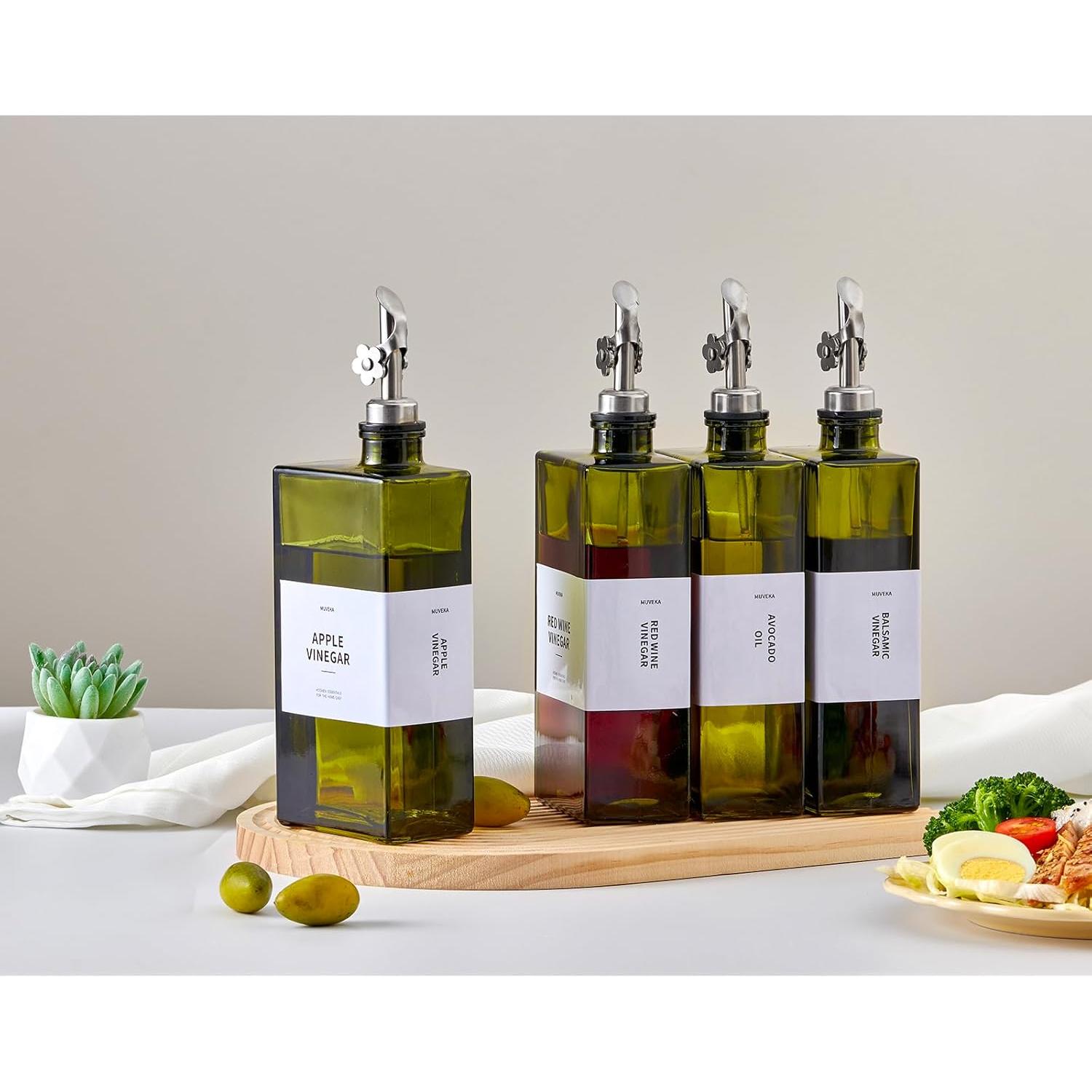 Juego de Botellas Dispensadoras de Aceite MUVEKA 500ml Vidrio