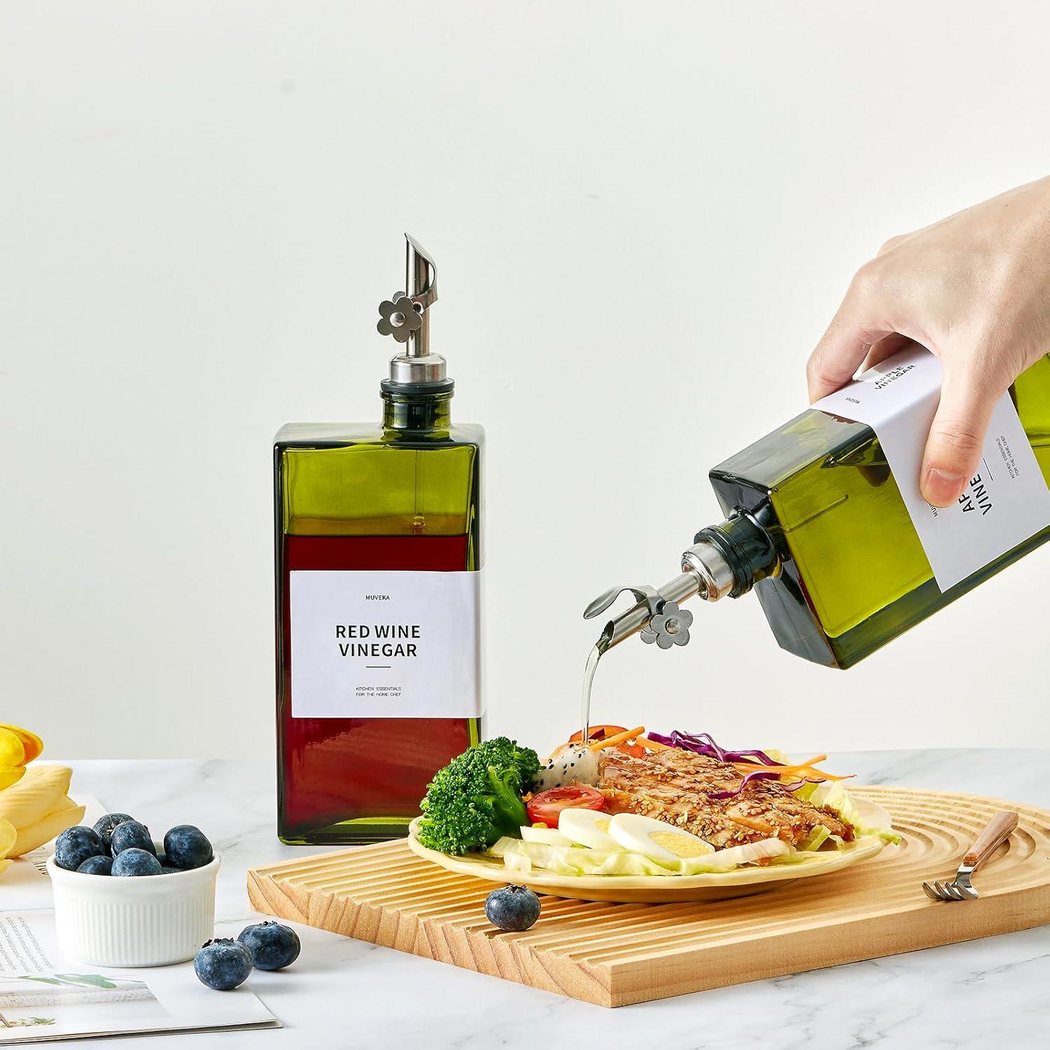 Juego de Botellas Dispensadoras de Aceite MUVEKA 500ml Vidrio