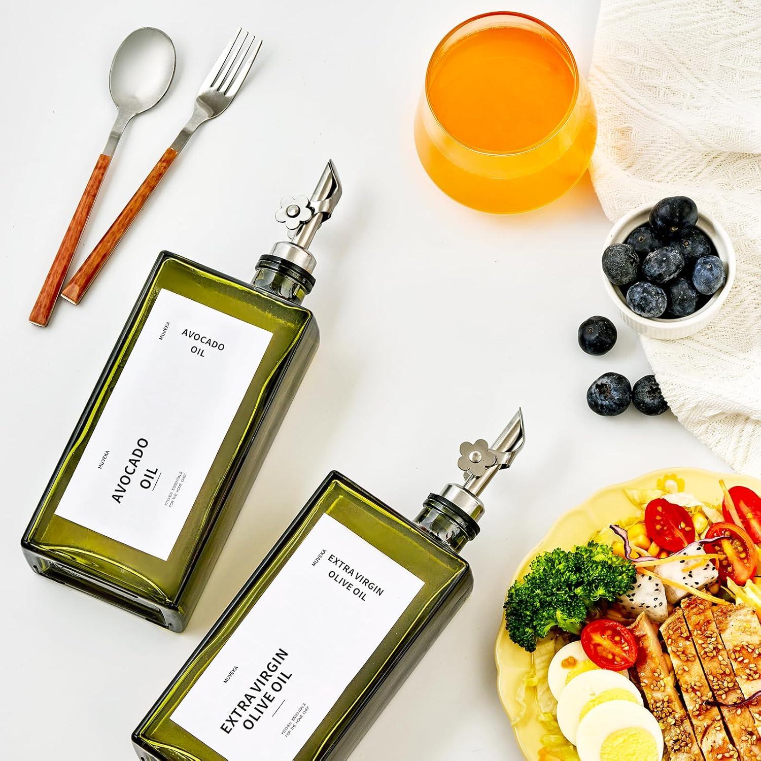 Juego de Botellas Dispensadoras de Aceite MUVEKA 500ml Vidrio