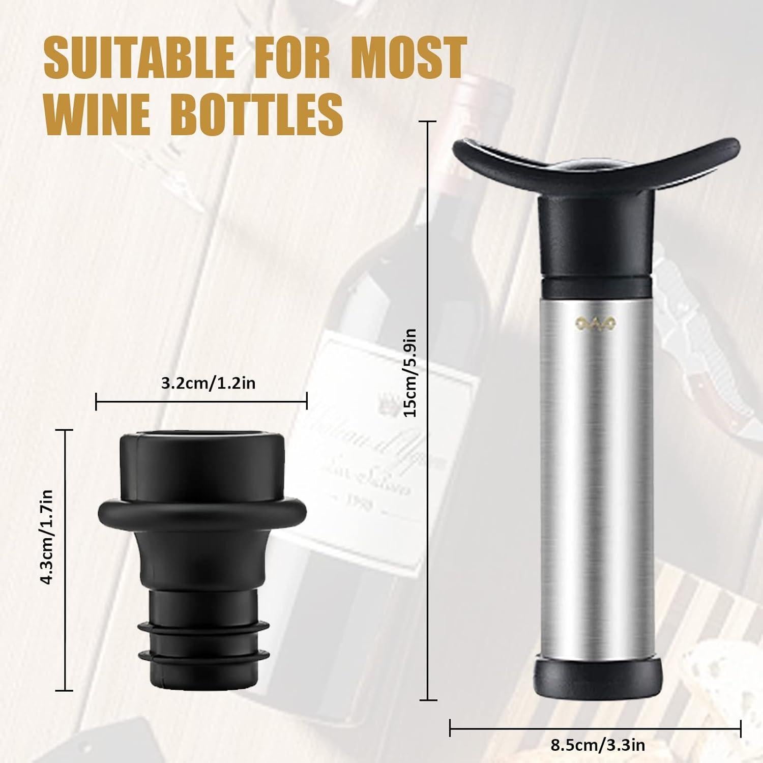 Bomba de Vacío para Vino OWO con 4 Tapones - Acero Inoxidable