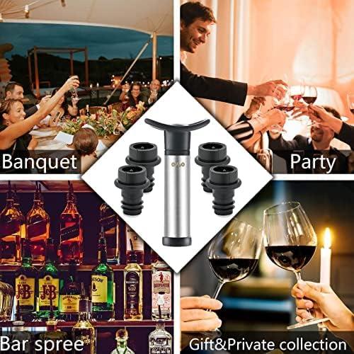 Bomba de Vacío para Vino OWO con 4 Tapones - Acero Inoxidable