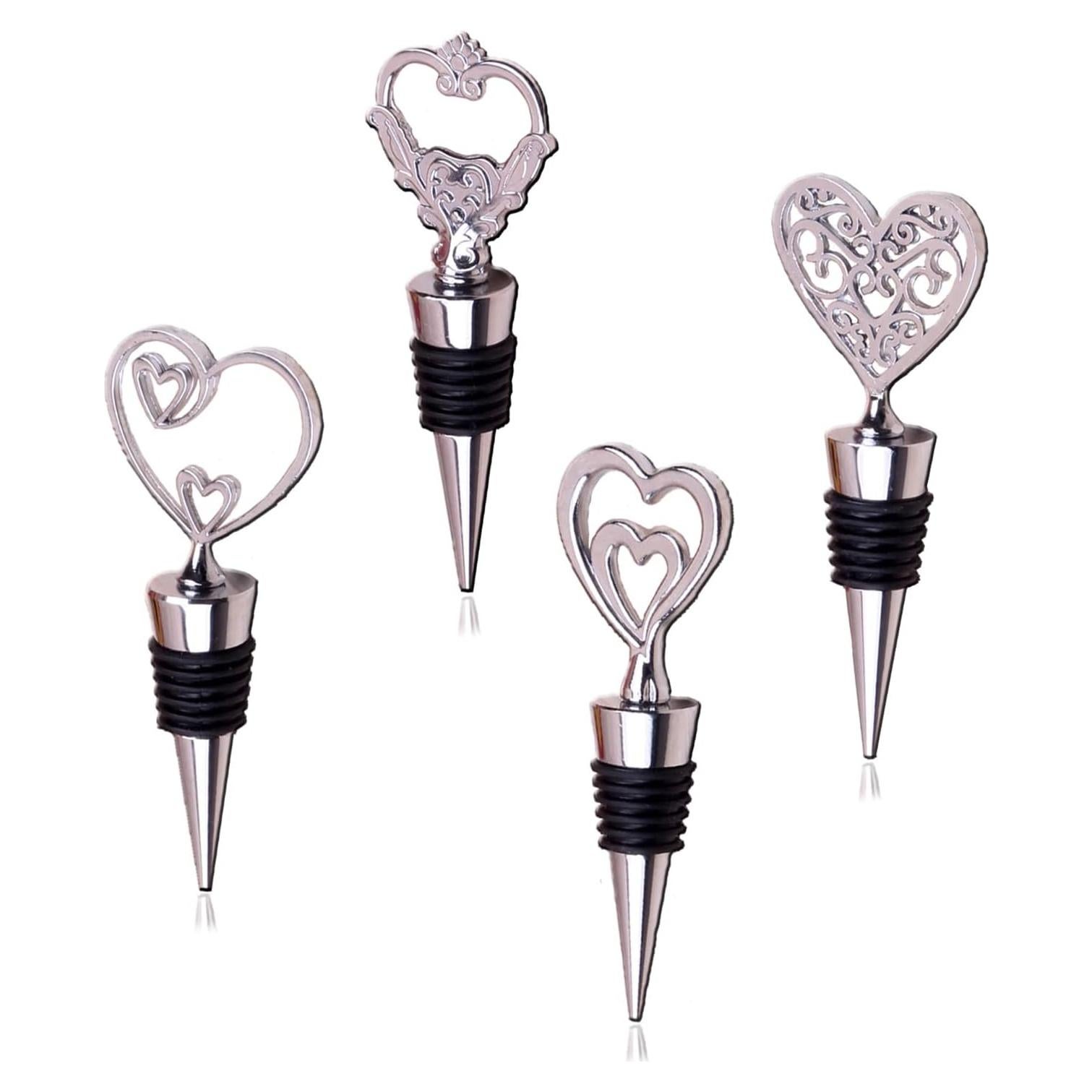 Tapones de Vino Lockban Corazón Reutilizables - Juego de 4