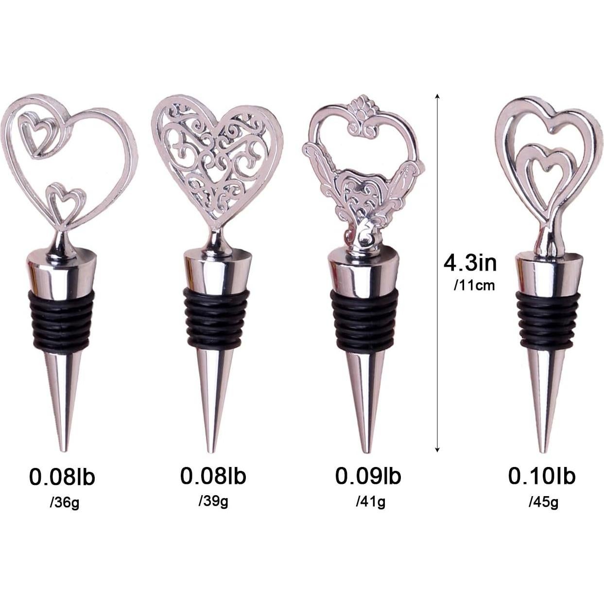 Tapones de Vino Lockban Corazón Reutilizables - Juego de 4