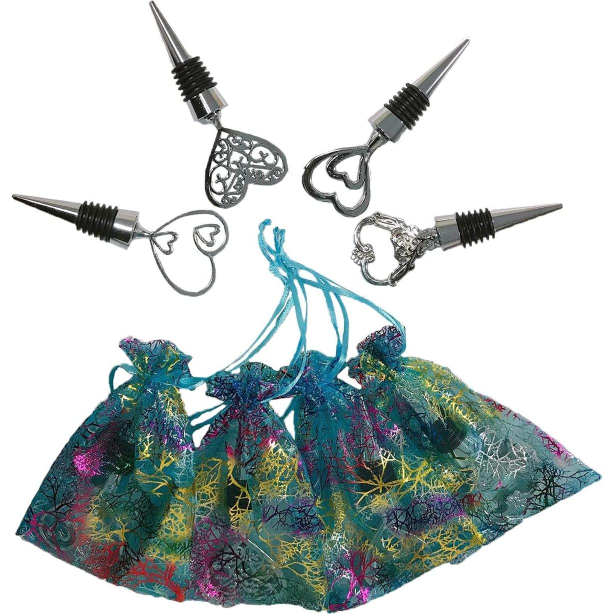 Tapones de Vino Lockban Corazón Reutilizables - Juego de 4