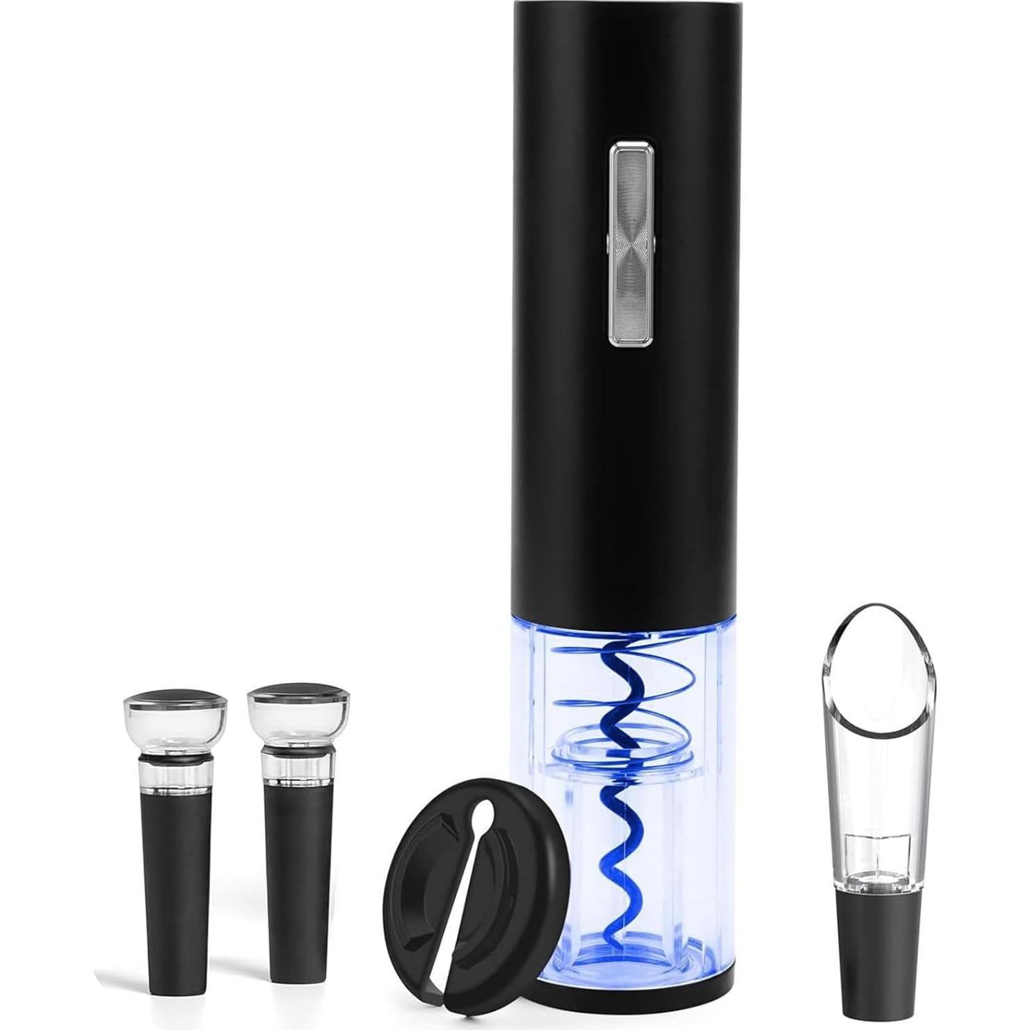 Juego de abridor de vino eléctrico BreezeSound 5 en 1 negro