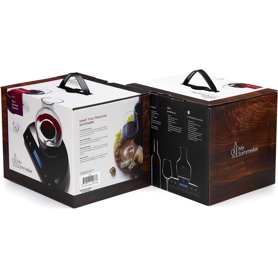 Decantador de vino eléctrico Humbee My Sommelier 739ml Negro
