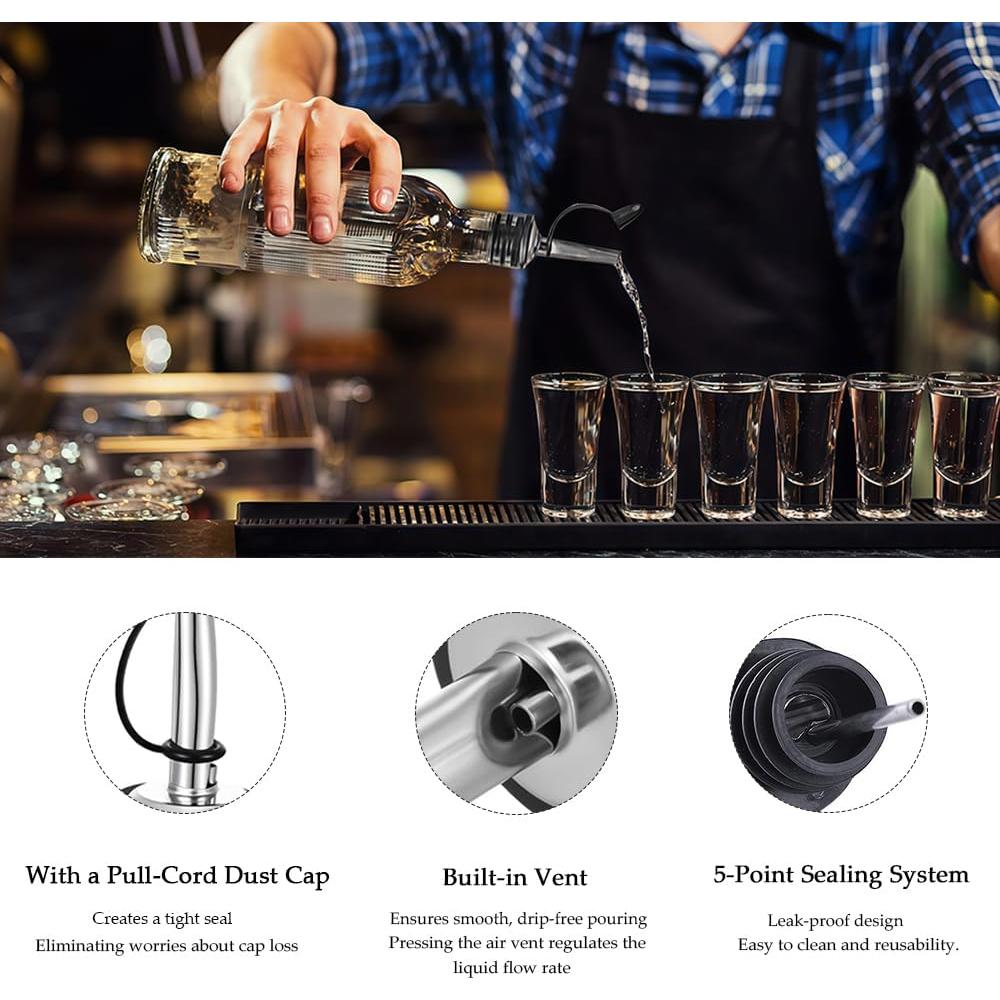 Paquete de 12 vertedores de vino FlyBunny acero inoxidable