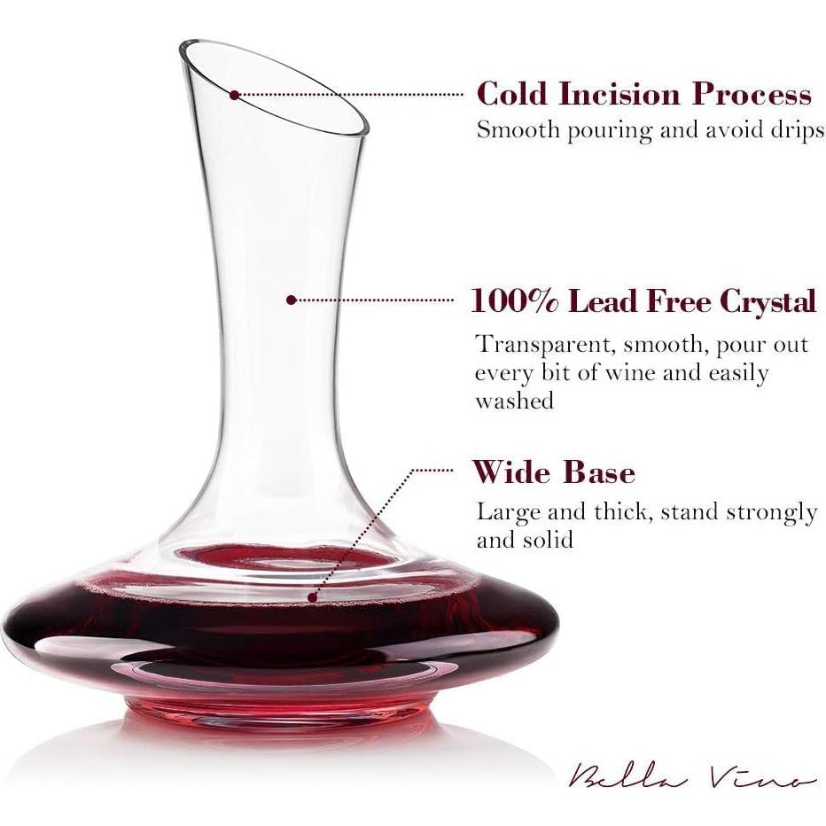 Decantador de Vino Bella Vino 750ml Cristal Soplado a Mano