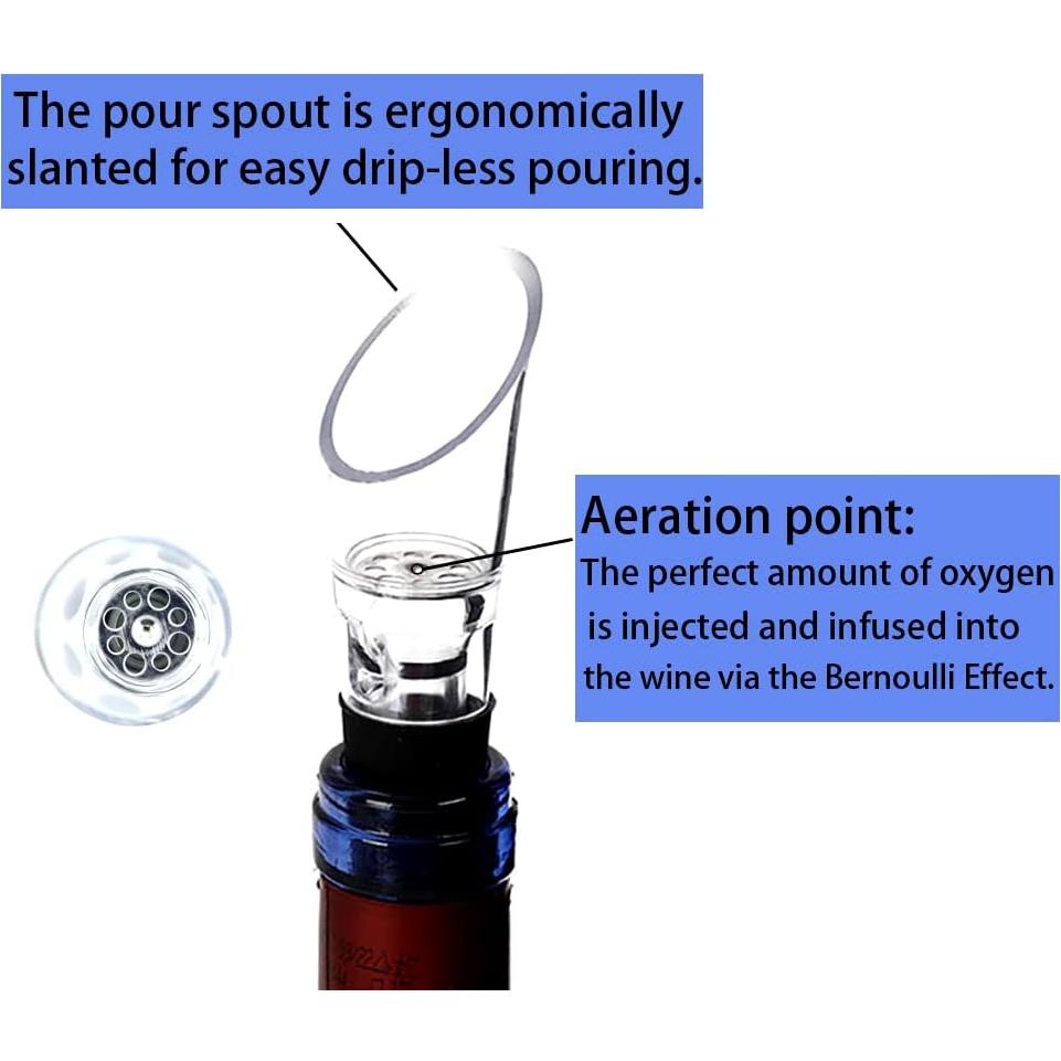Juego de 4 Aeradores de Vino Booge - Sin Goteo, 49.87g
