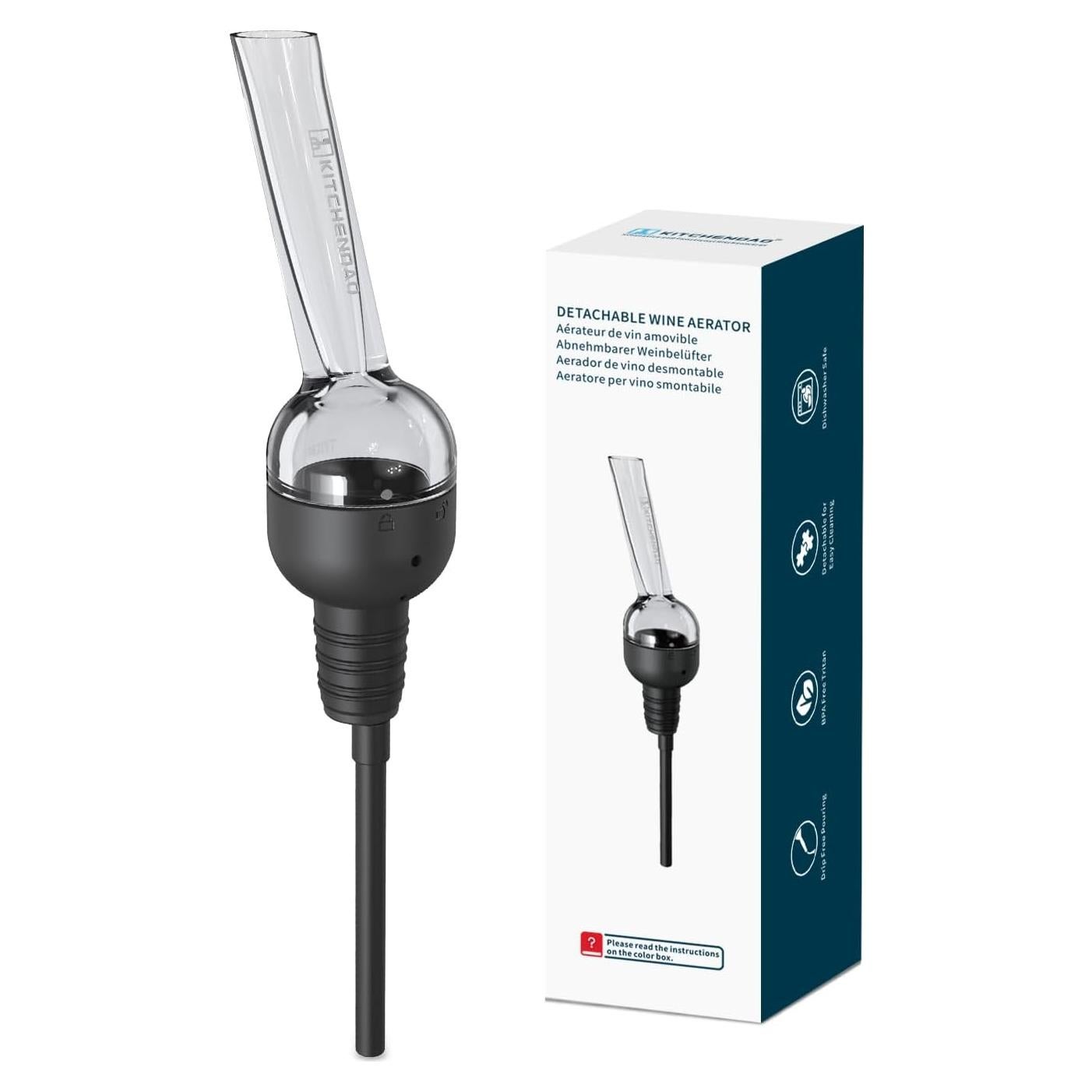 Vertedor de Vino Desmontable KITCHENDAO Tritan Libre de BPA