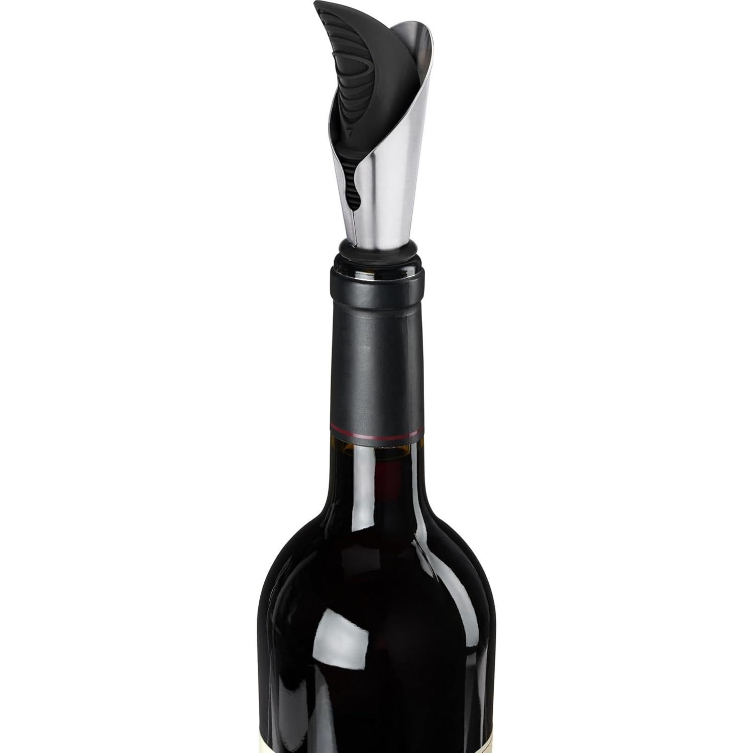 Vertedor y Tapón de Vino TRUE Duo, Silicona y Acero Inoxidable