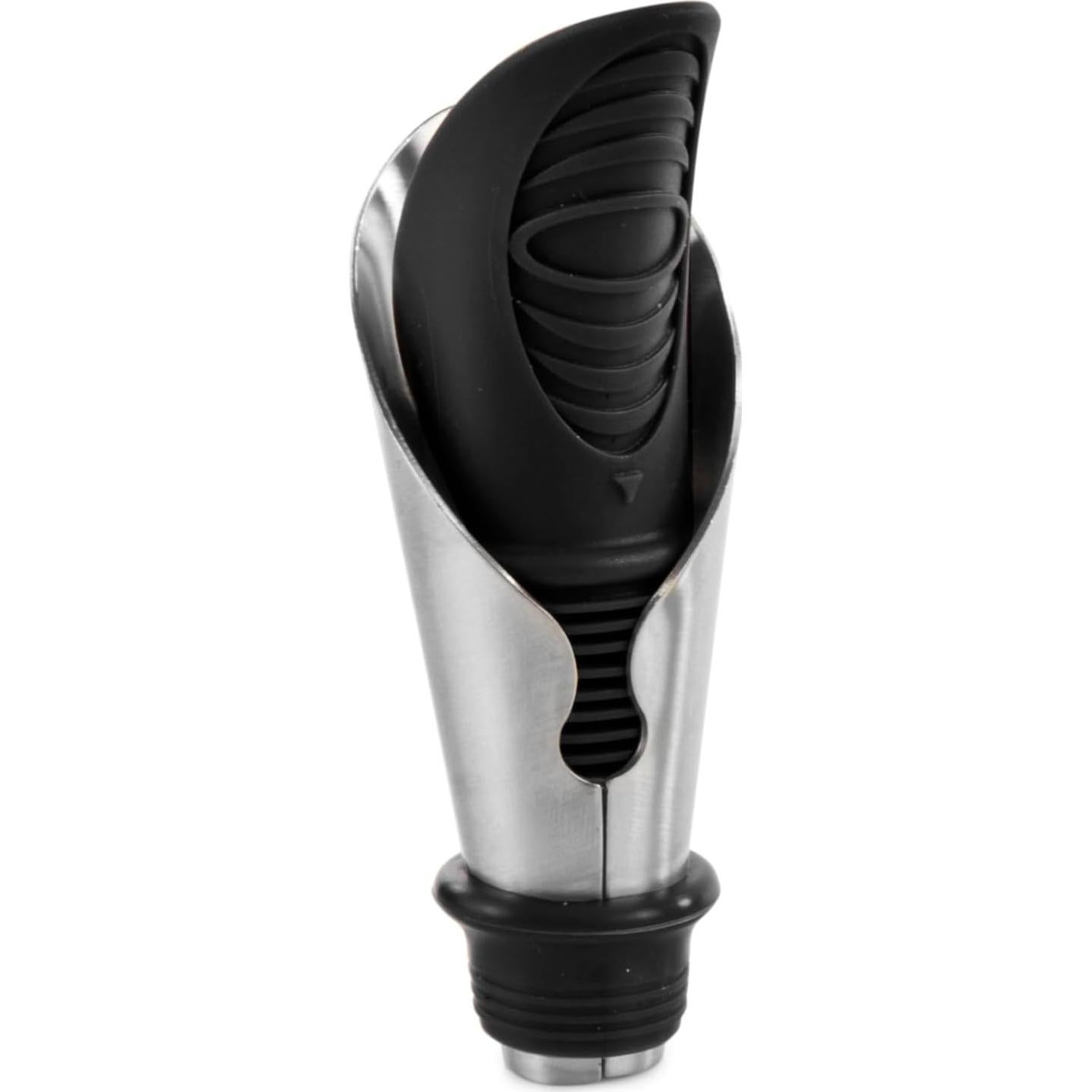 Vertedor y Tapón de Vino TRUE Duo, Silicona y Acero Inoxidable