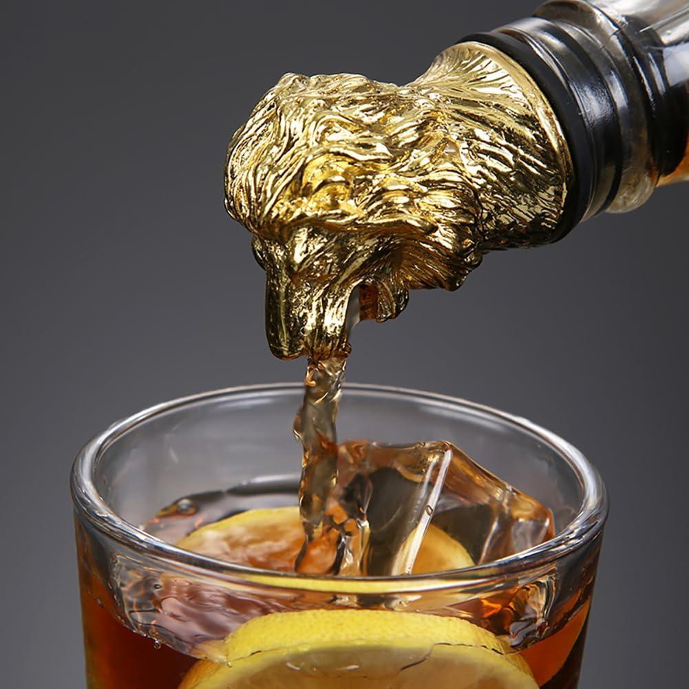 Vertedor de Vino con Cabeza de León - Accesorios para Vino