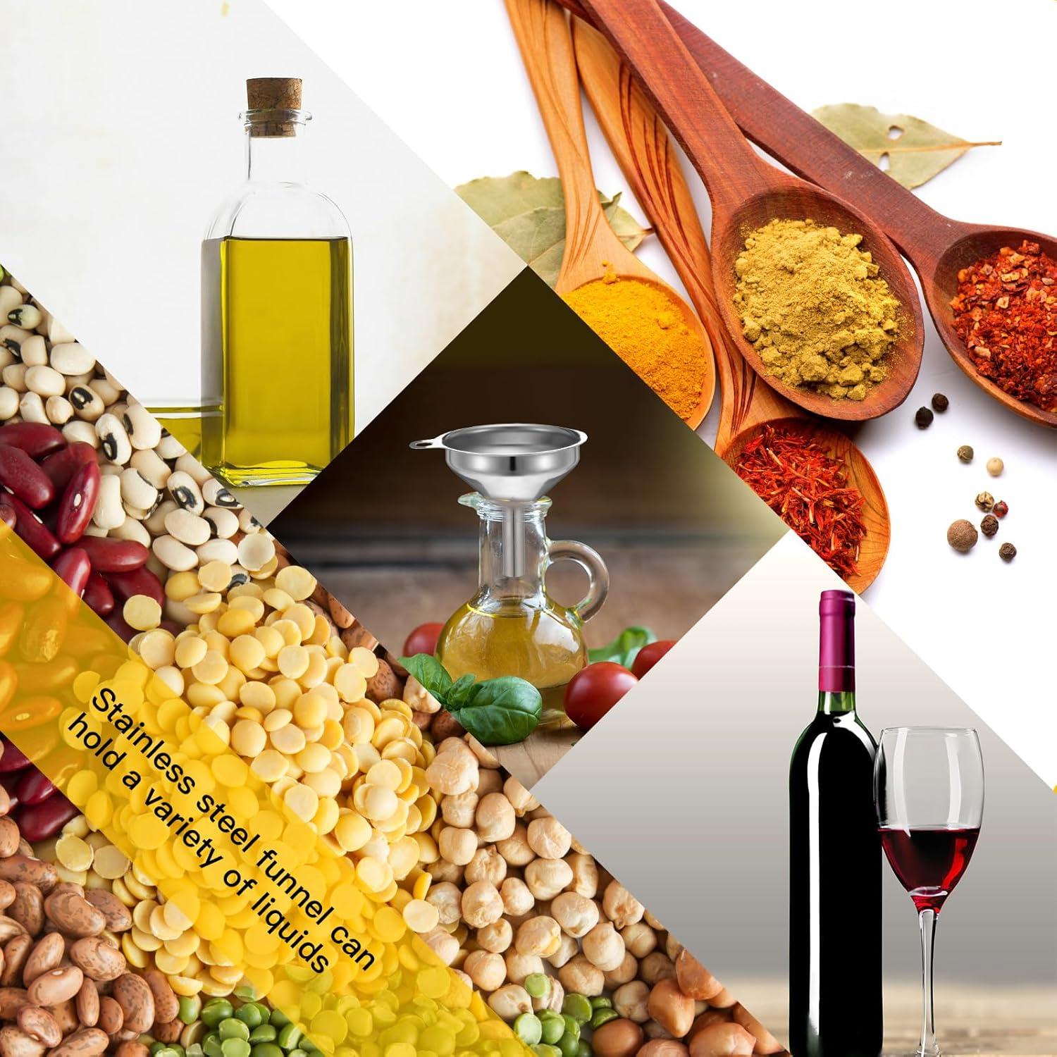 Tioncy 4 Piezas Vertedores Acero Inoxidable con Embudo y Cepillo