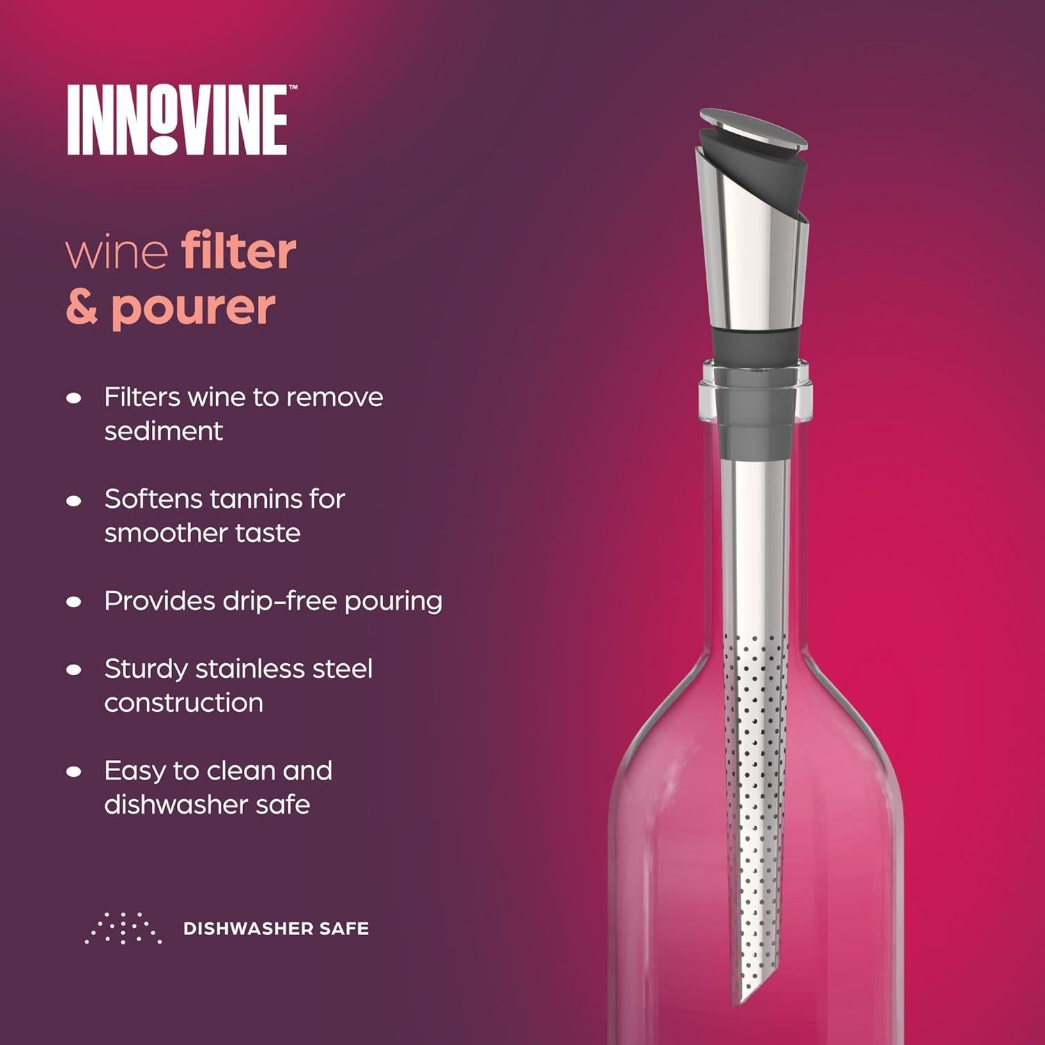 Filtro y Vertedor de Vino Innovine Acero Inoxidable Sin Goteo