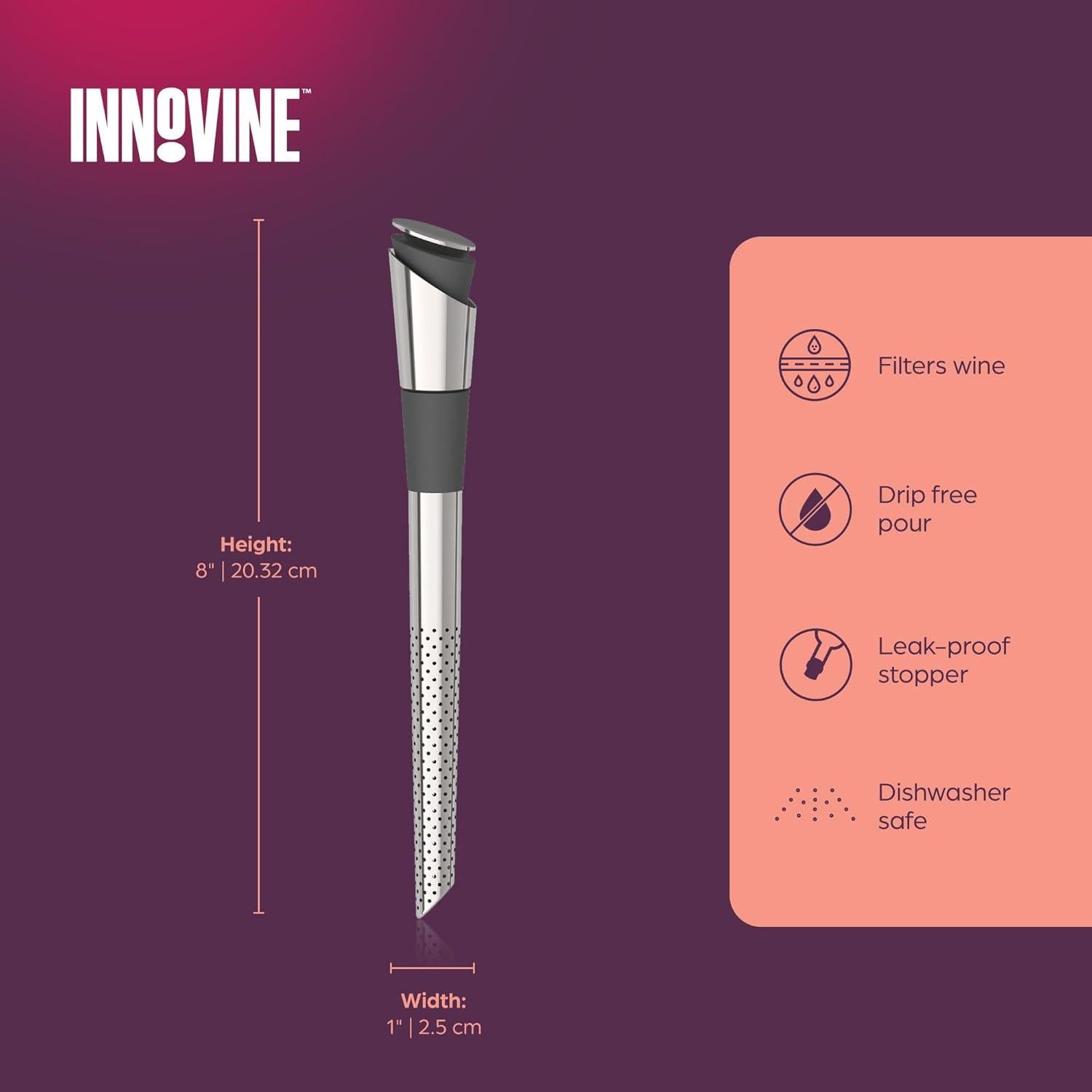 Filtro y Vertedor de Vino Innovine Acero Inoxidable Sin Goteo