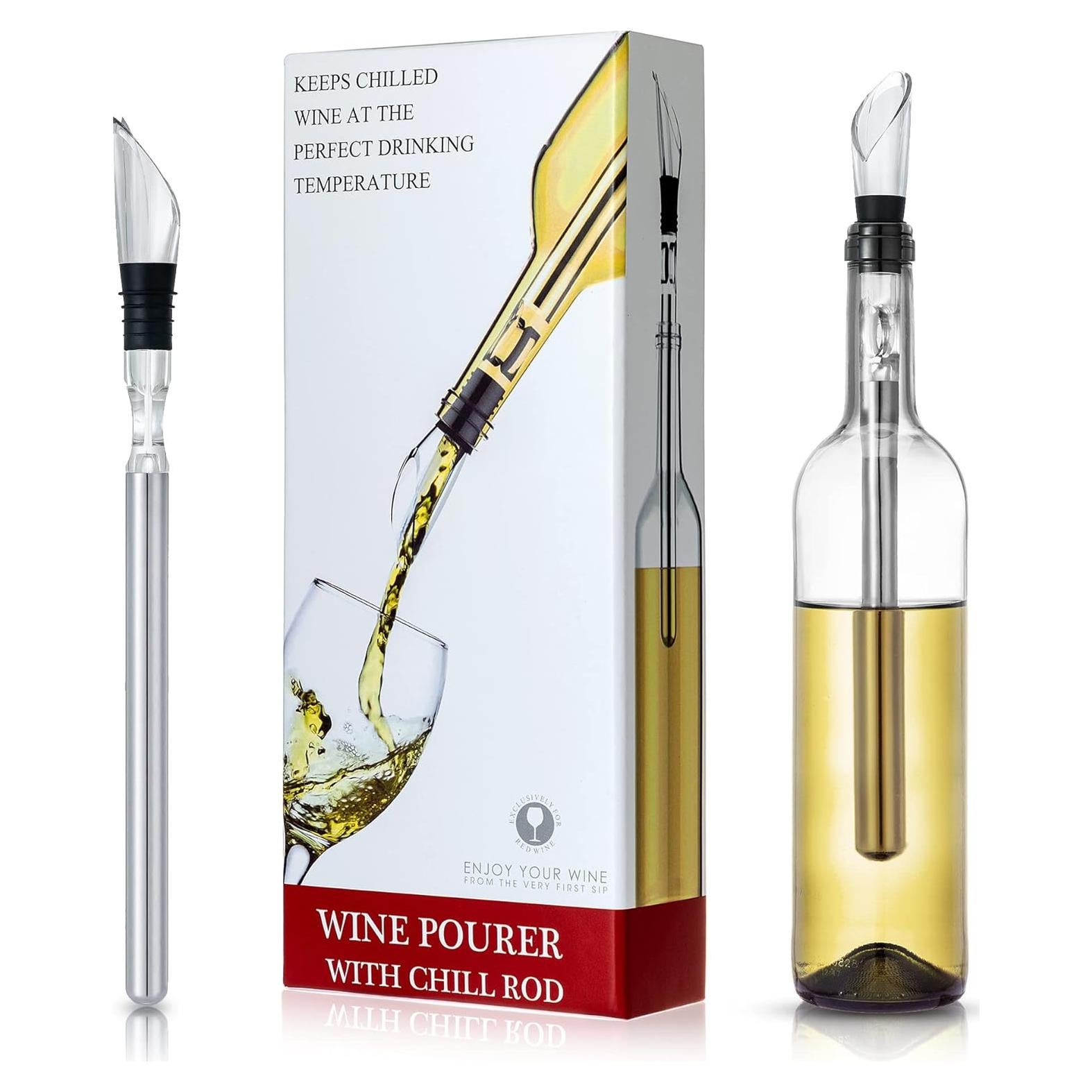 YouYah Stick Enfriador de Vino 3-en-1 Acero Inoxidable