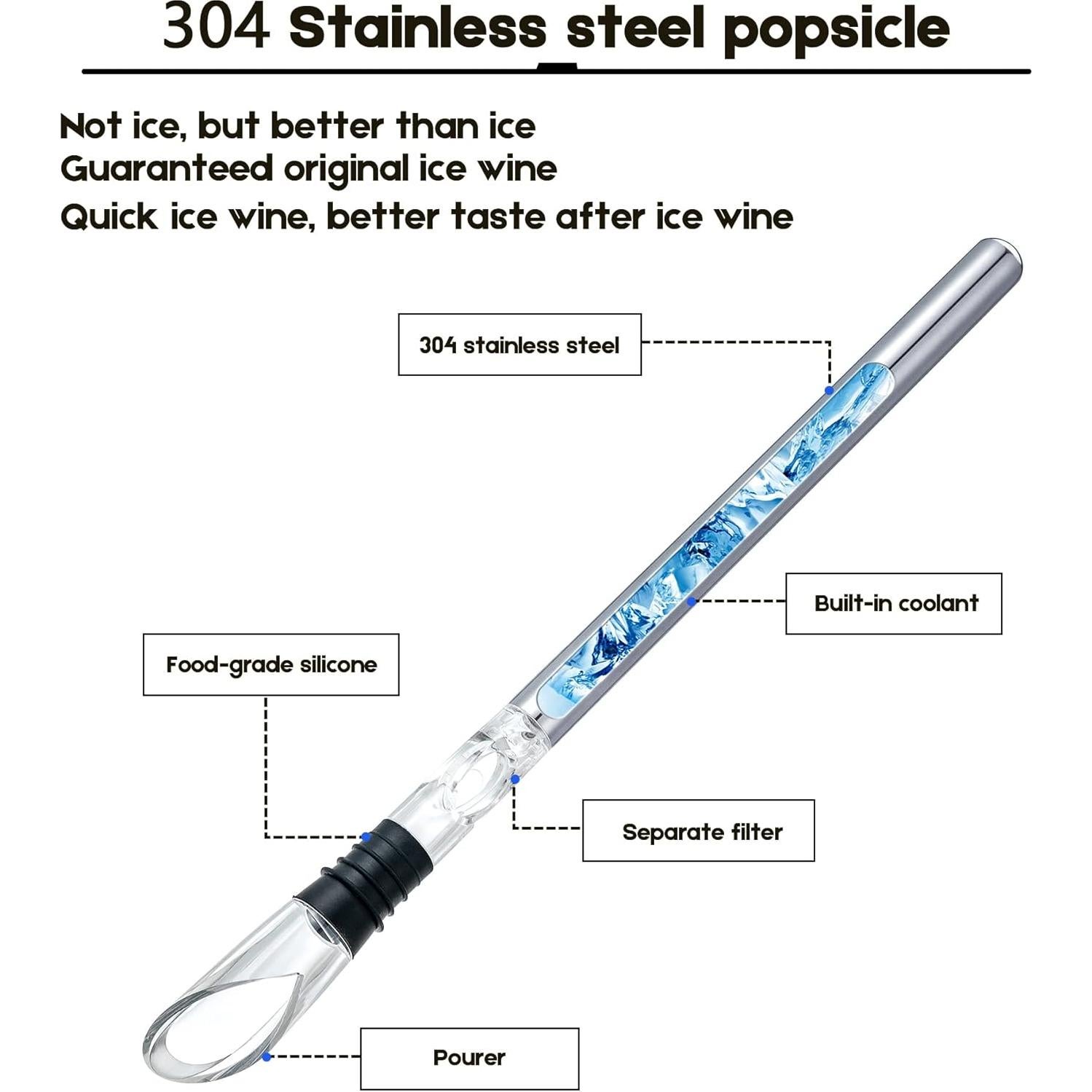 YouYah Stick Enfriador de Vino 3-en-1 Acero Inoxidable