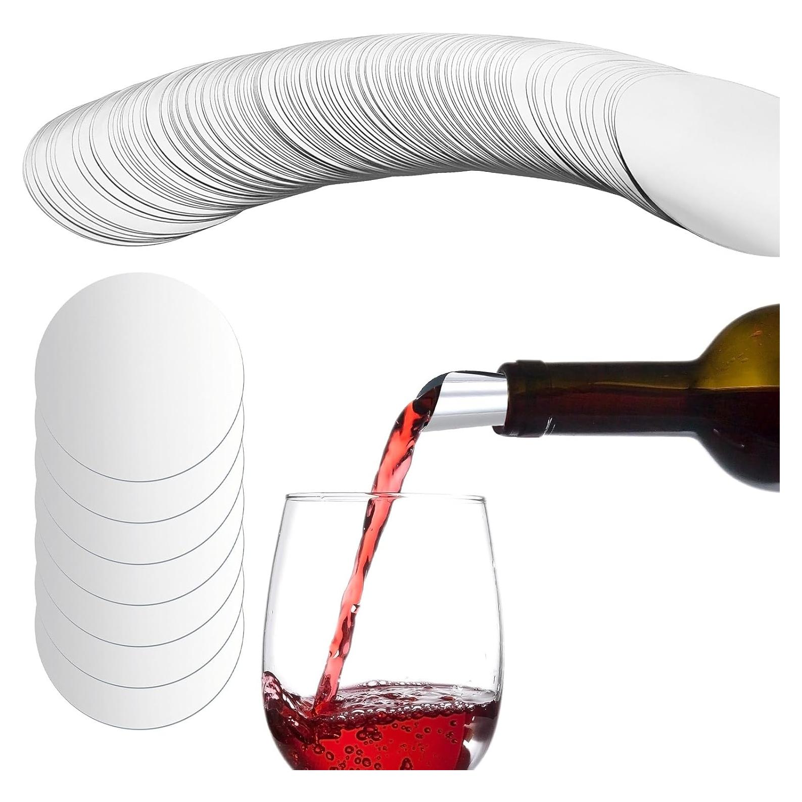 150 Discos Vertedores de Aluminio Reutilizables para Vino