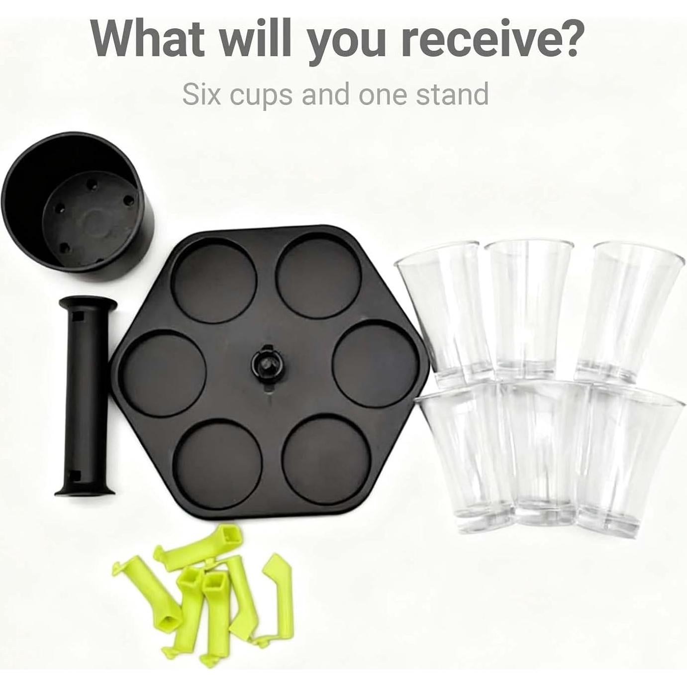 Dispensador de Shots TSKVT con 6 Vasos de Acrílico 44ml