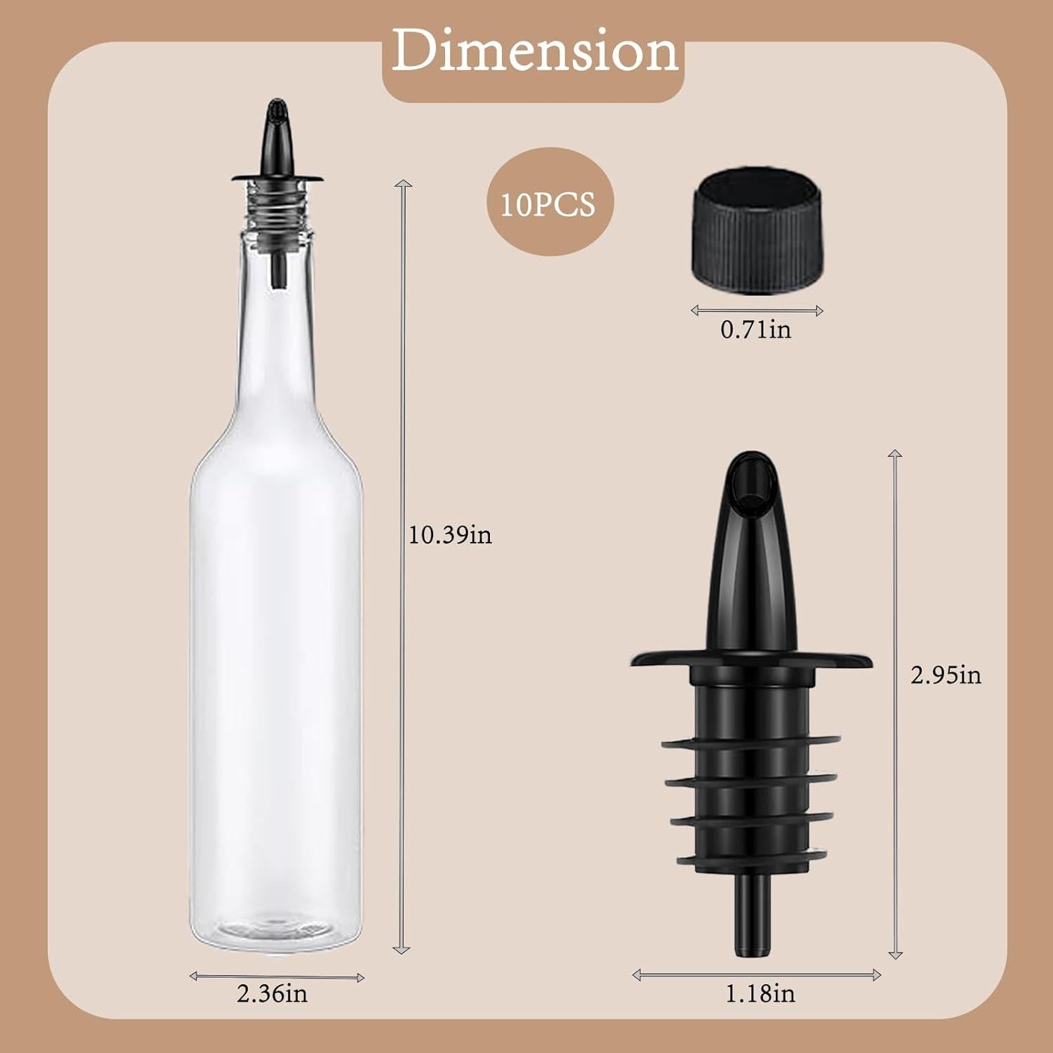 Juego de 10 Botellas de Plástico 15oz con Vertedores QXSFRKG