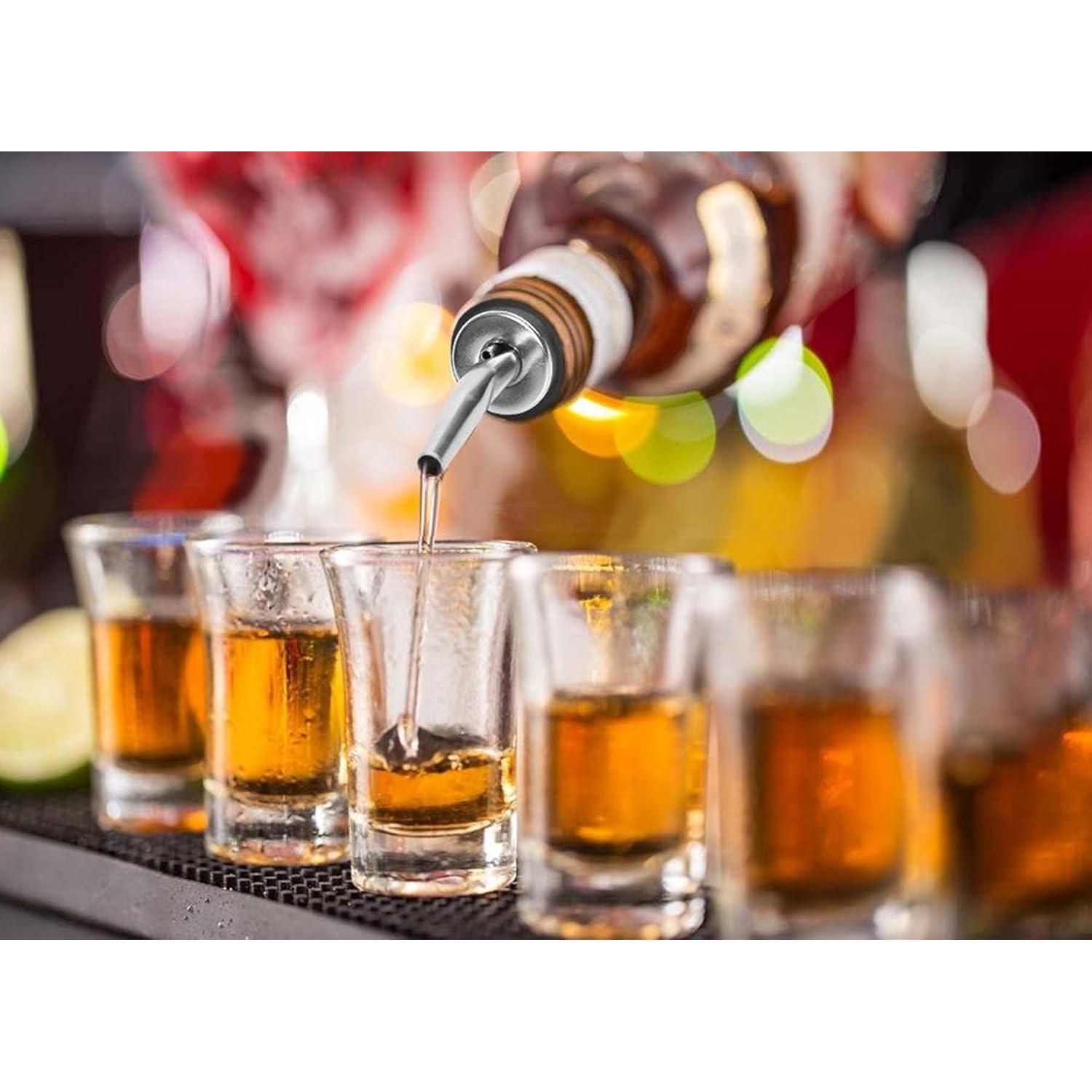 Vertedores de Licor WAFJAMF Acero Inoxidable 2 Pcs con Cepillo