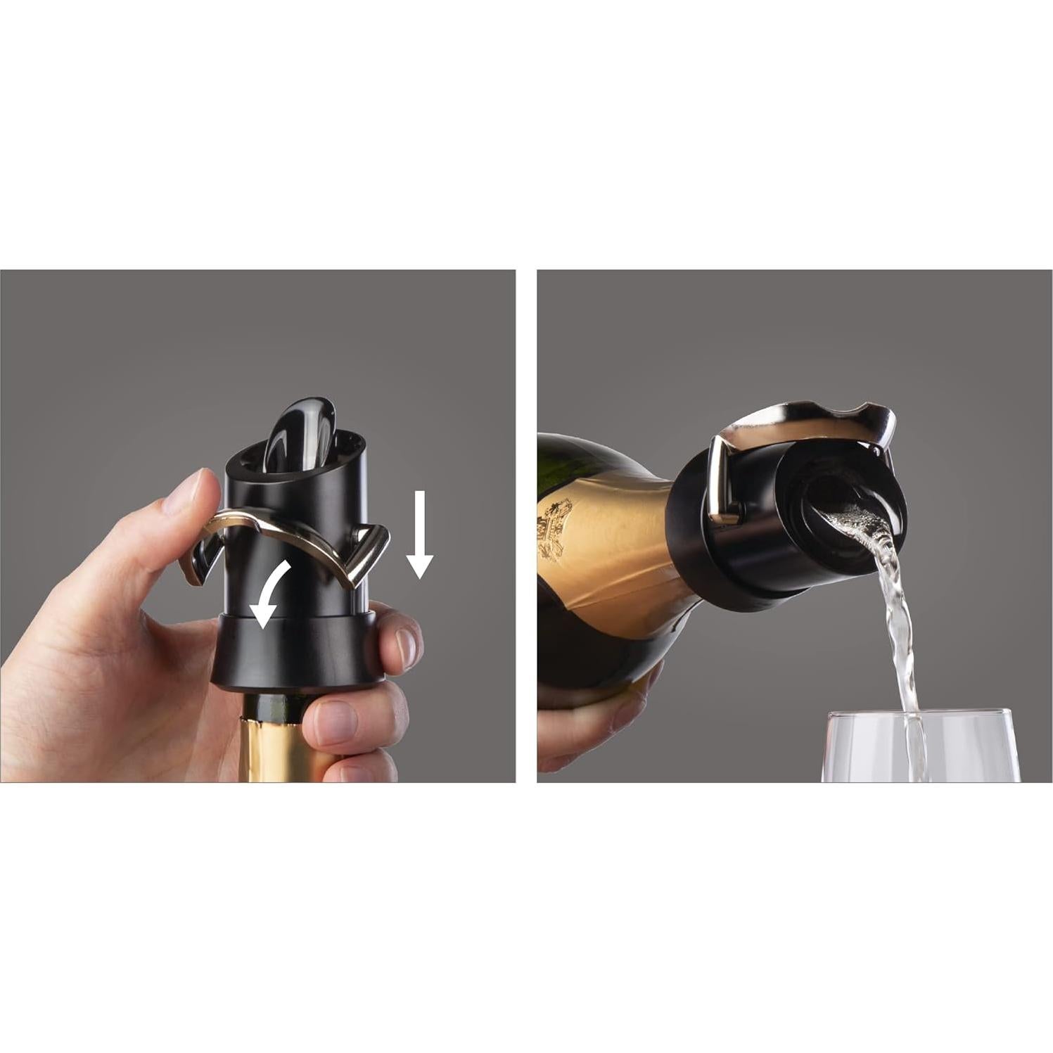 Tapon y Servidor de Champán Vacu Vin - Sello Hermético, Sin Goteo